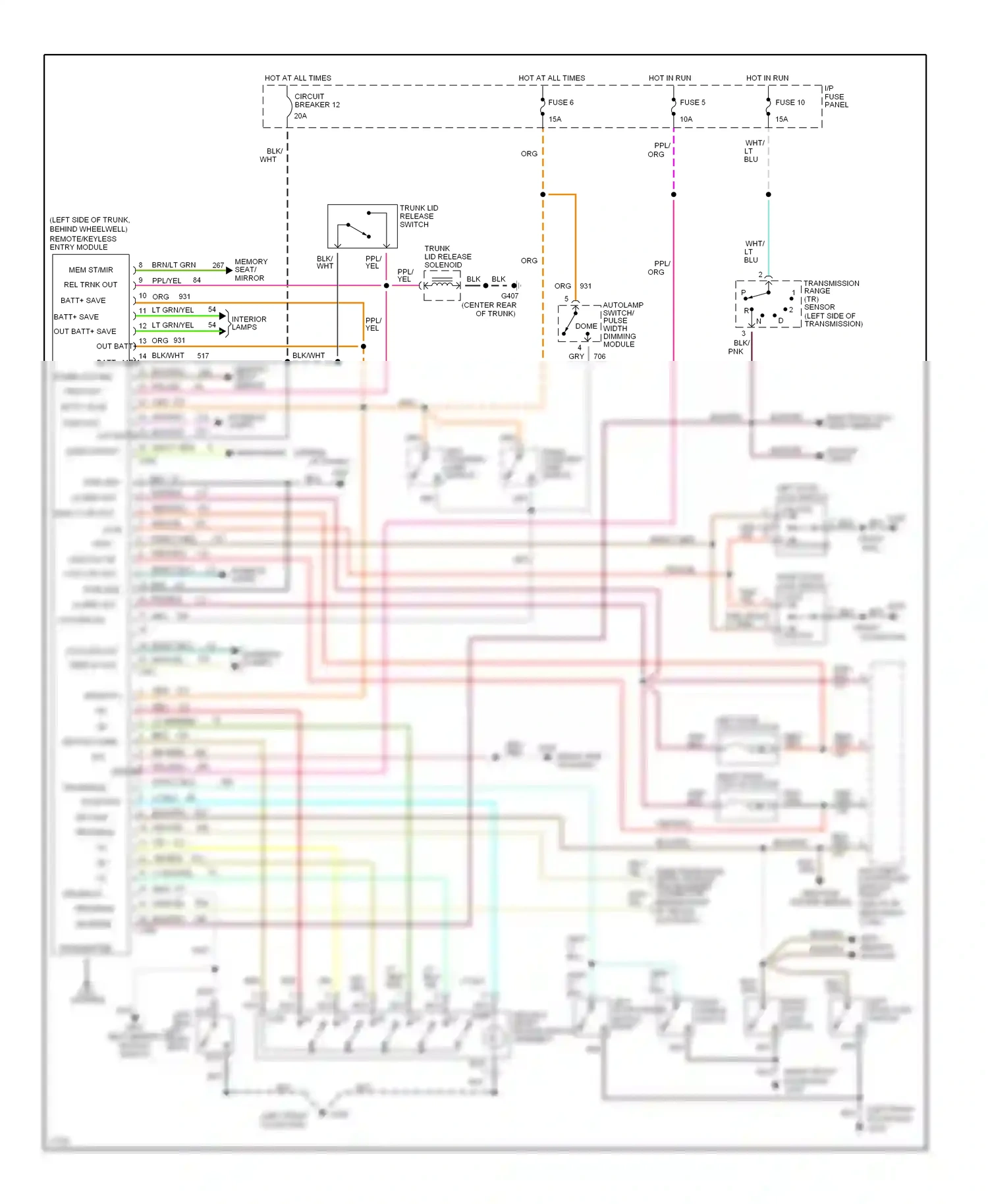 Lincoln Mark I (1992-1998) pulse width wiring diagram  (1 of 1)