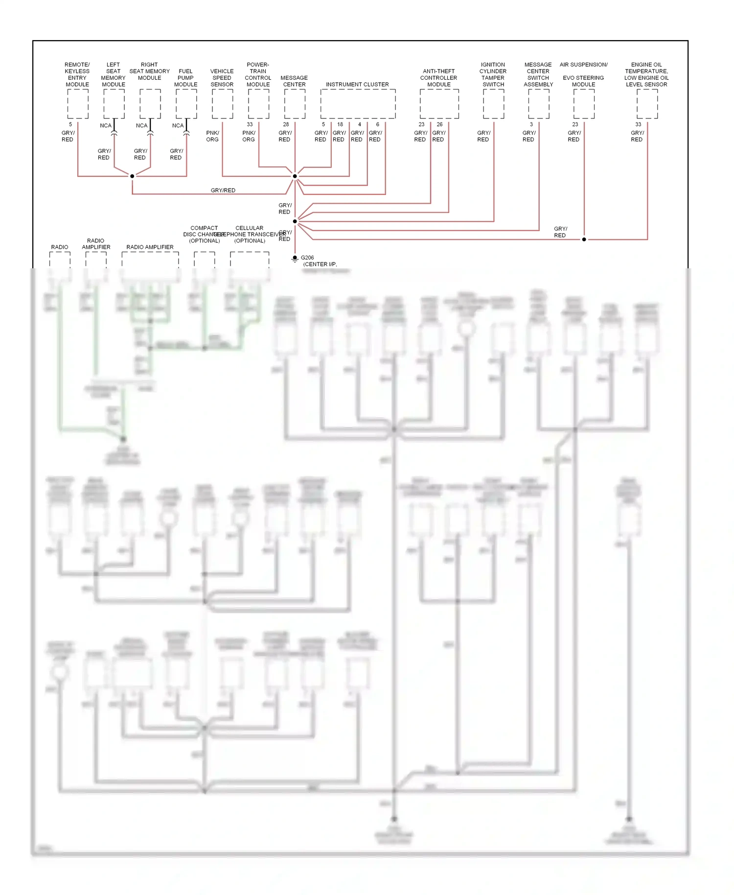 Lincoln Mark I (1992-1998) remote keyless entry module wiring diagram  (2 of 4)