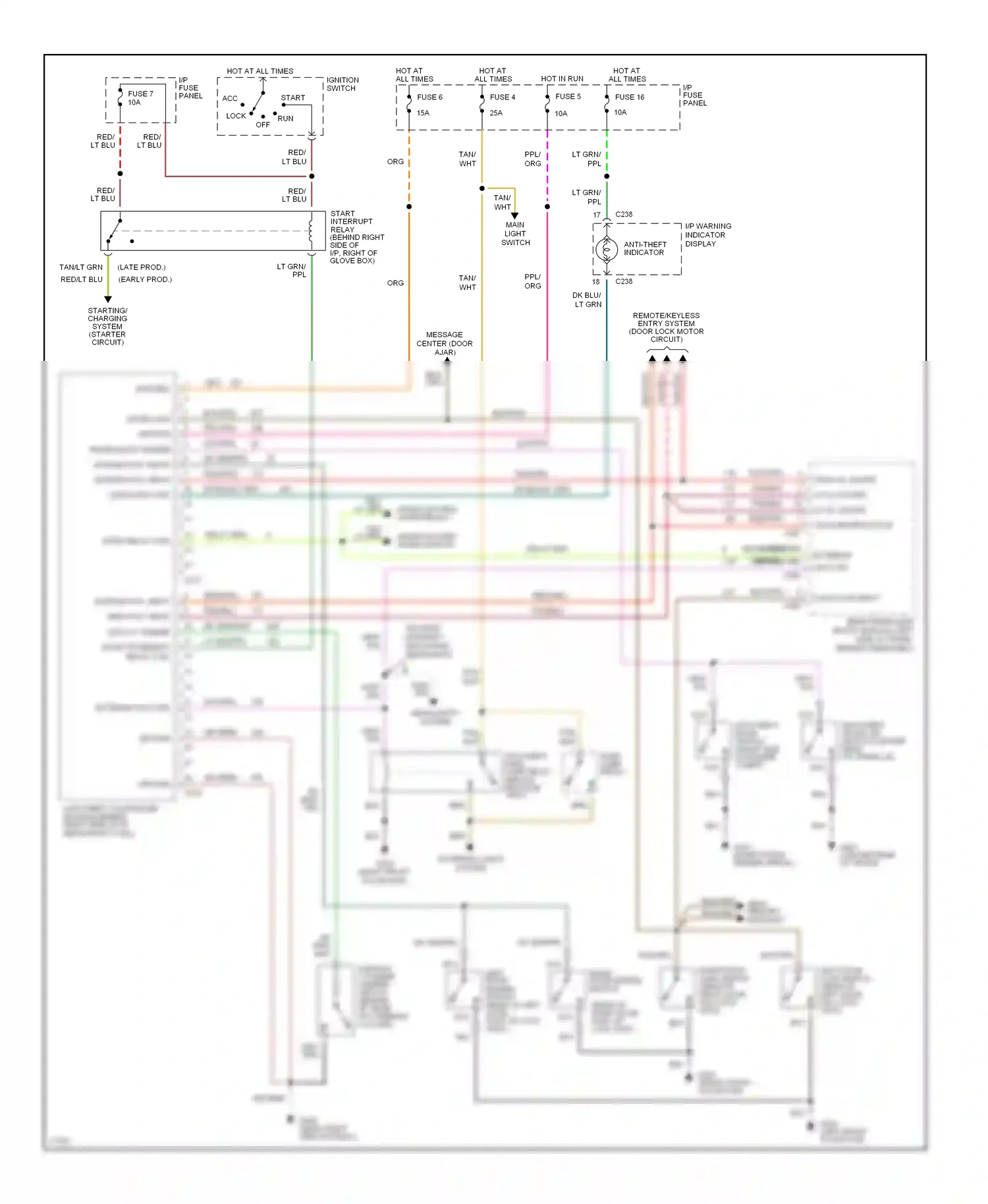 Lincoln Mark I (1992-1998) start interrupt relay ctrl wiring diagram  (1 of 1)