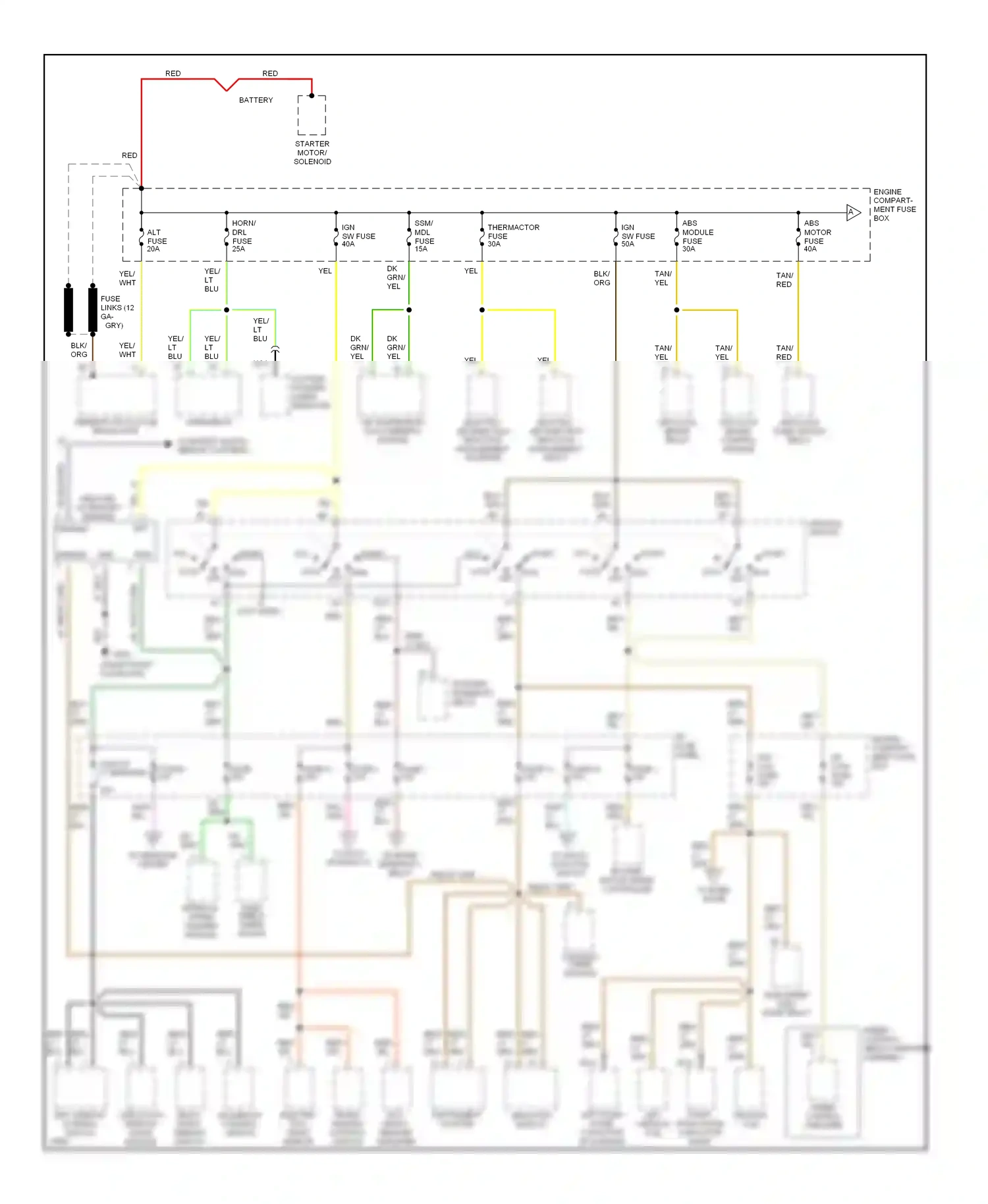 Lincoln Mark I (1992-1998) to multi- function switch wiring diagram  (1 of 1)