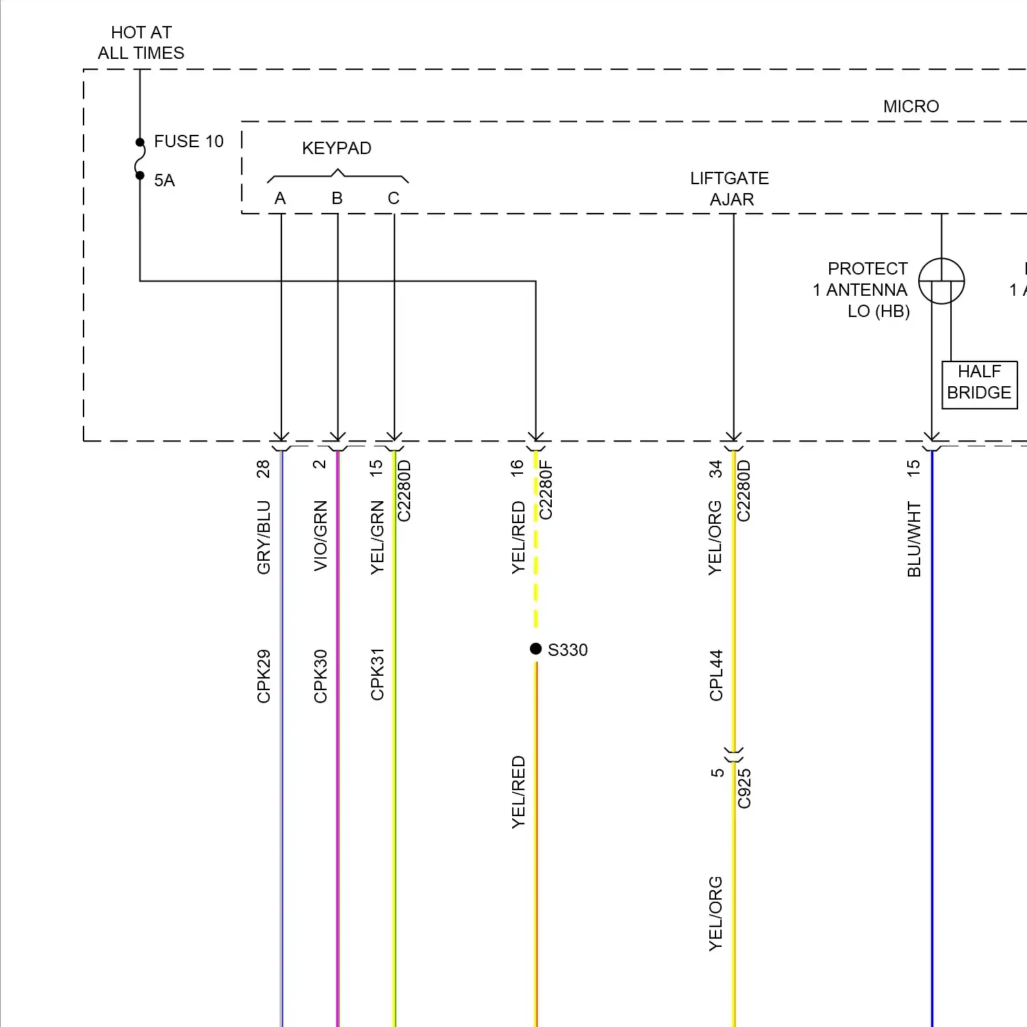 demo - Power door locks circuit (1 of 5) Power door locks circuit (1 of 5)