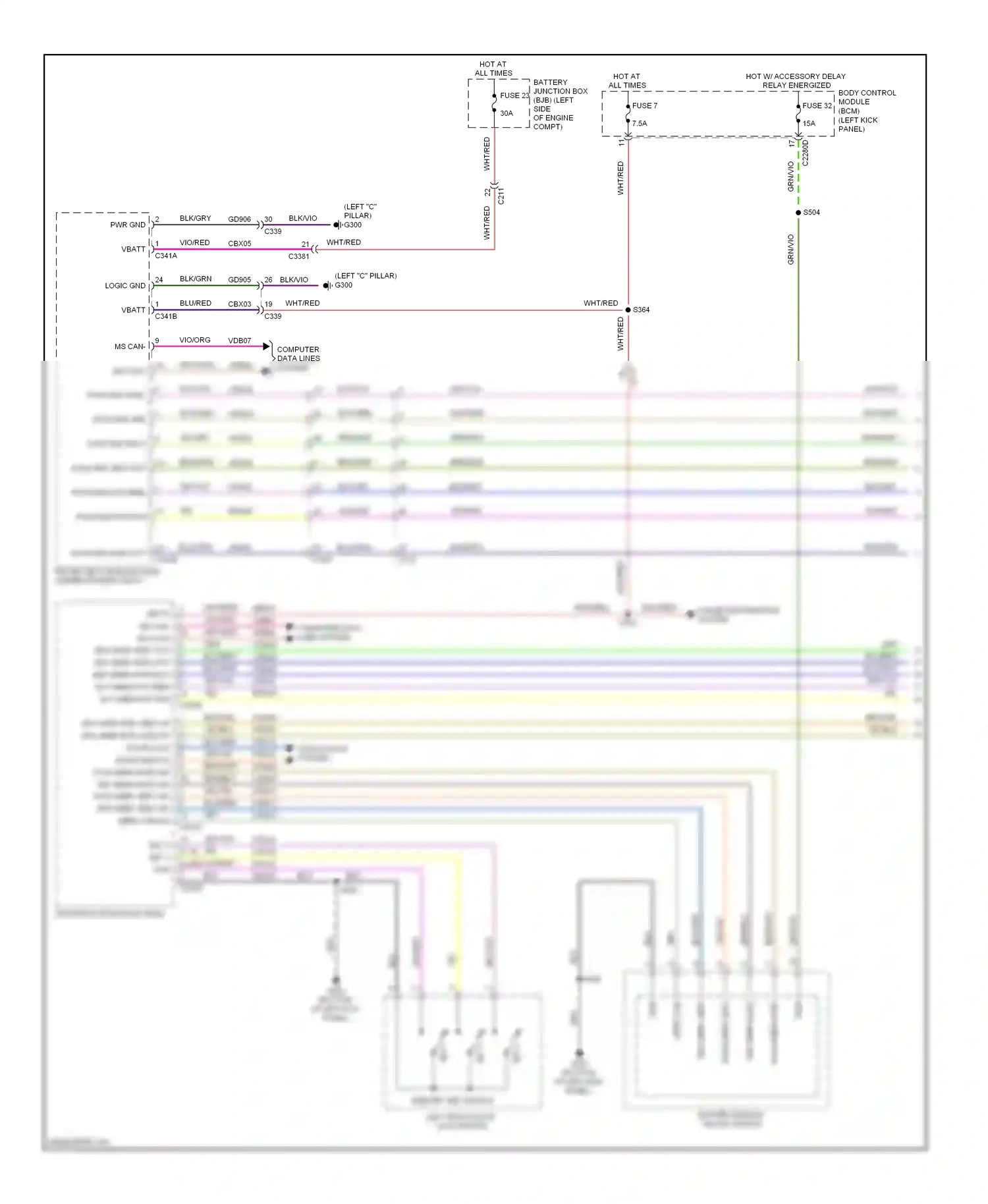 Lincoln MKS I facelift (2012-2016) computer data lines system wiring diagram  (29 of 71)