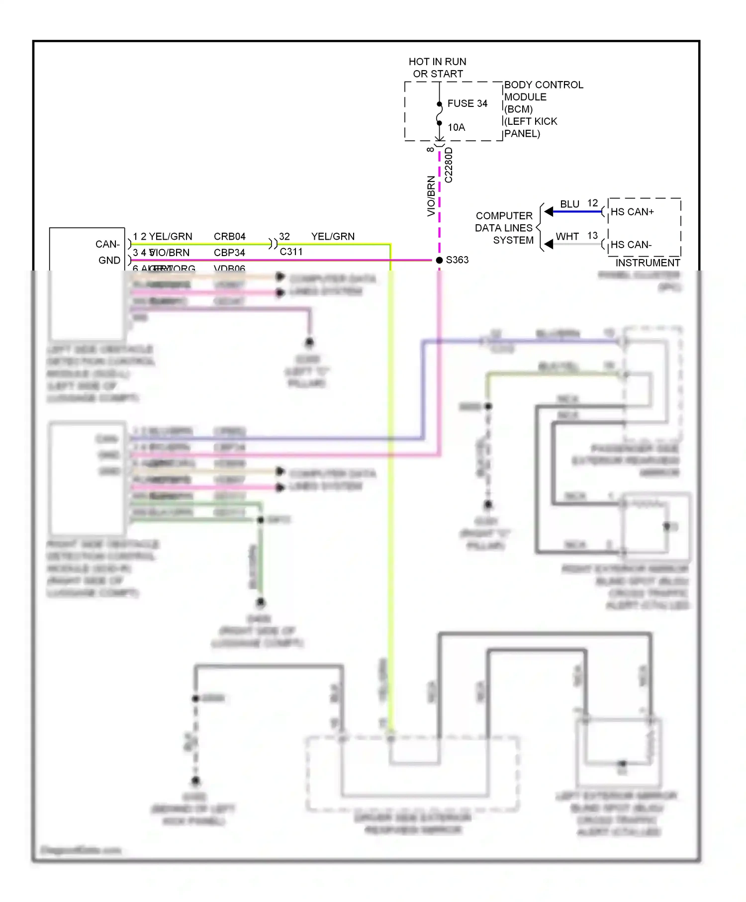 Lincoln MKS I facelift (2012-2016) computer data lines system wiring diagram  (21 of 71)