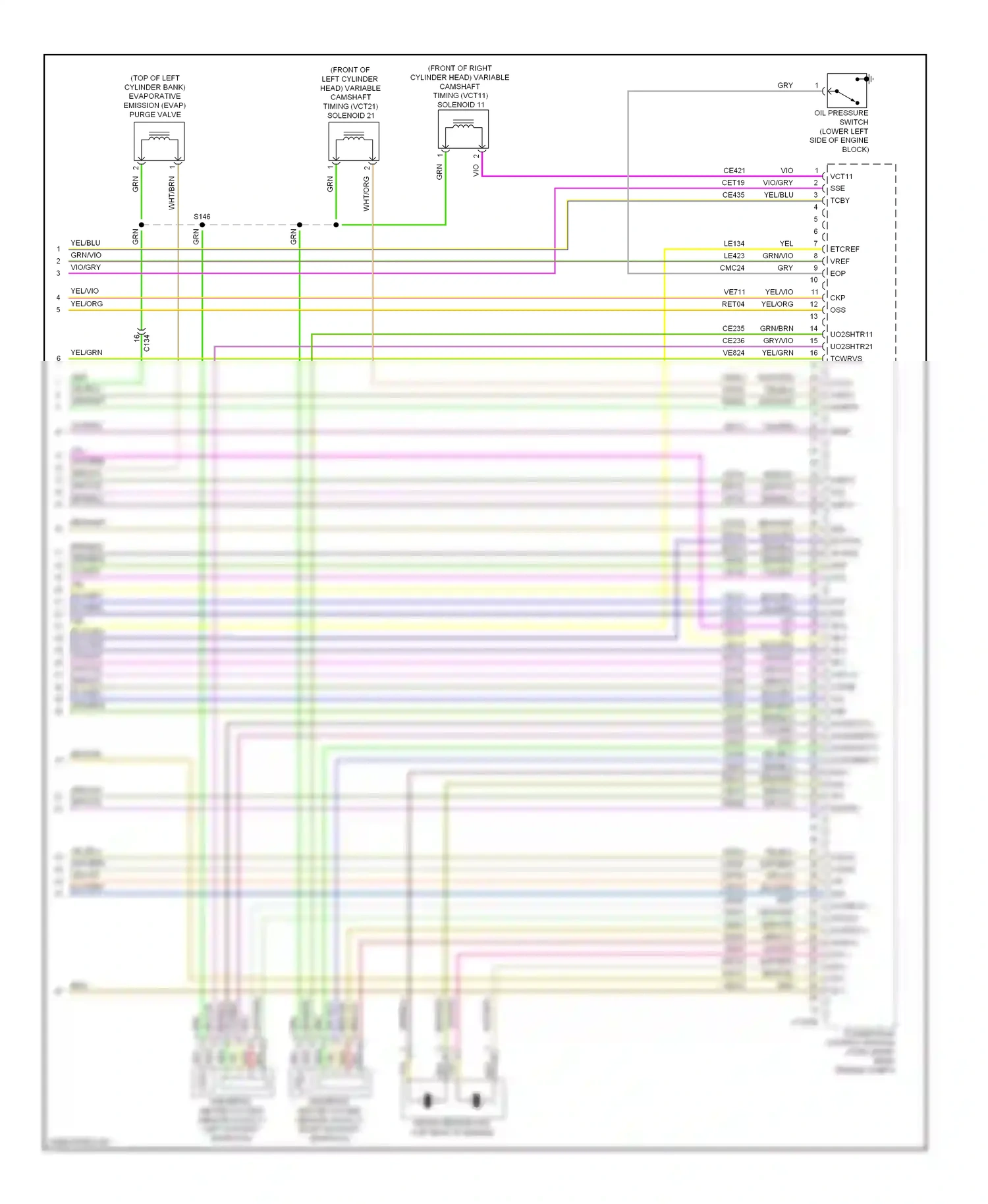 Lincoln MKS I facelift (2012-2016) engine compt) wiring diagram  (1 of 1)