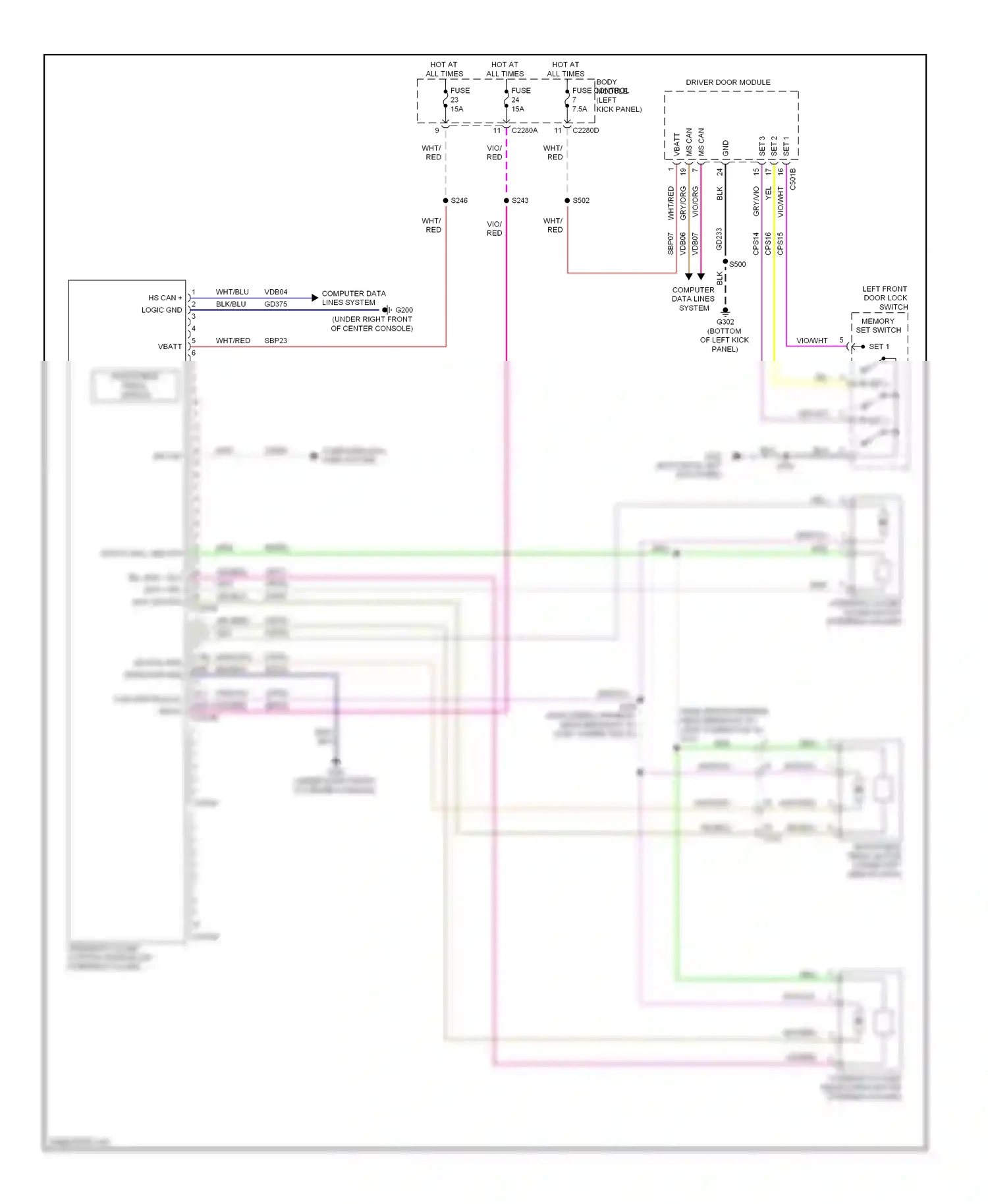 Lincoln MKS I facelift (2012-2016) memory set switch wiring diagram  (6 of 6)