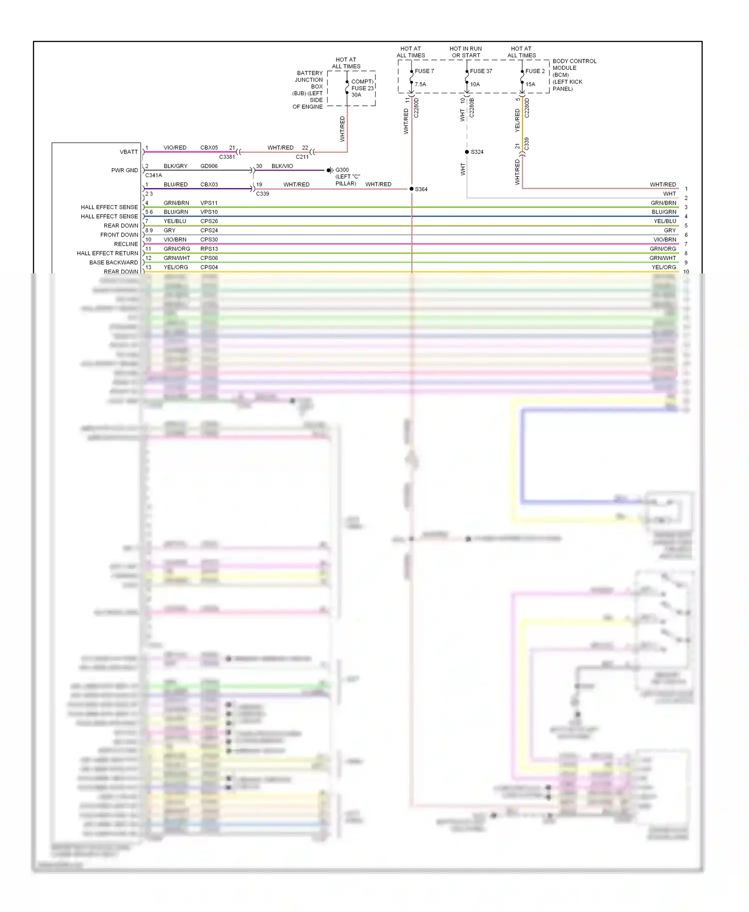 Lincoln MKS I facelift (2012-2016) memory set switch wiring diagram  (2 of 6)