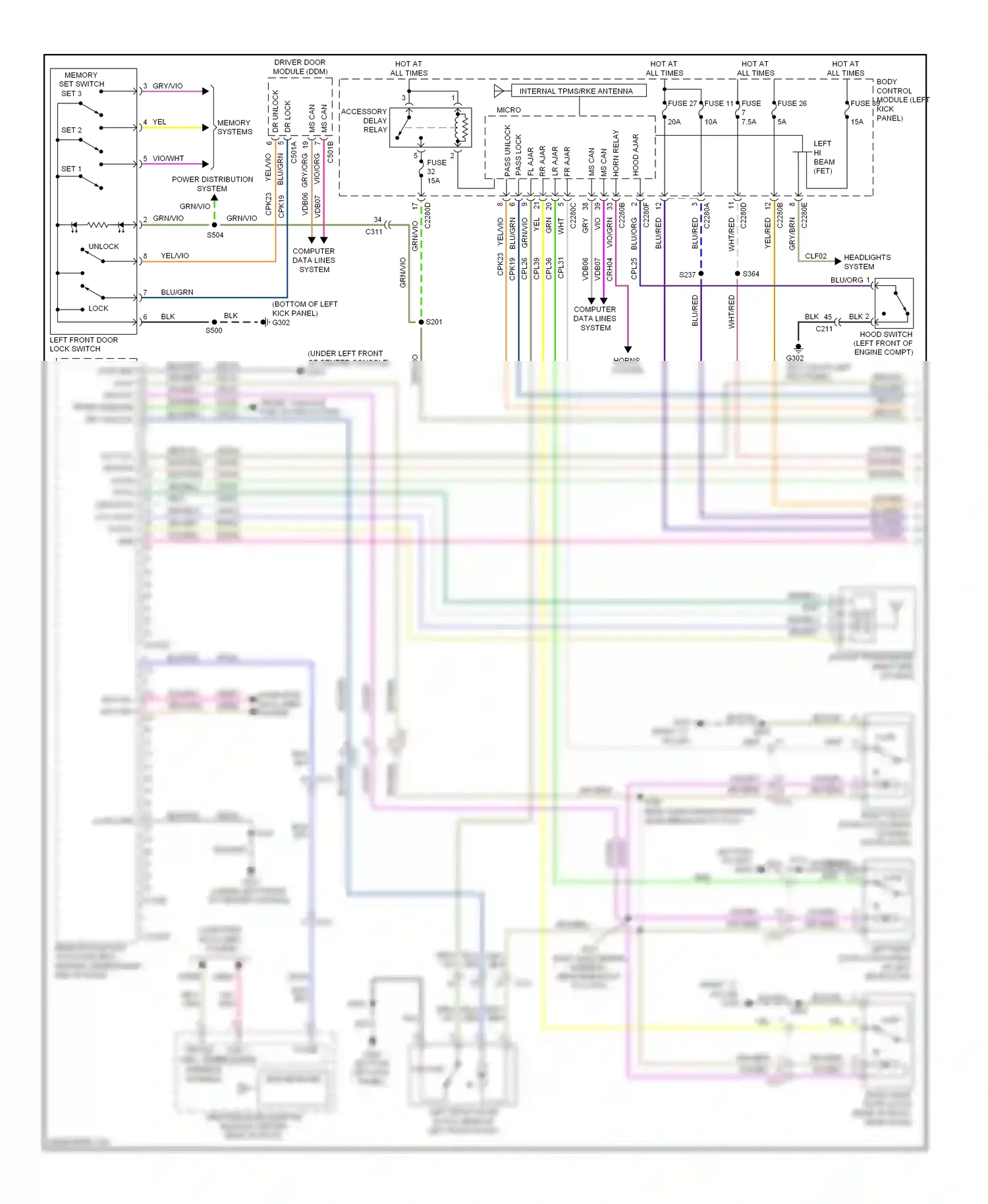 Lincoln MKS I facelift (2012-2016) memory systems wiring diagram  (2 of 4)