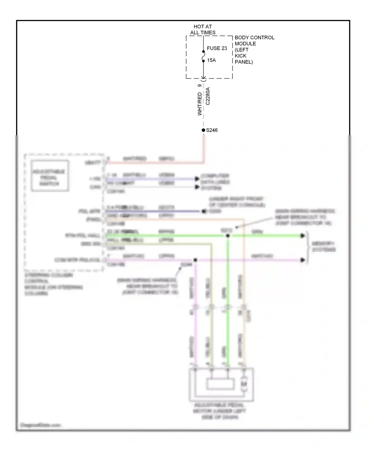 Lincoln MKS I facelift (2012-2016) memory systems wiring diagram  (1 of 4)