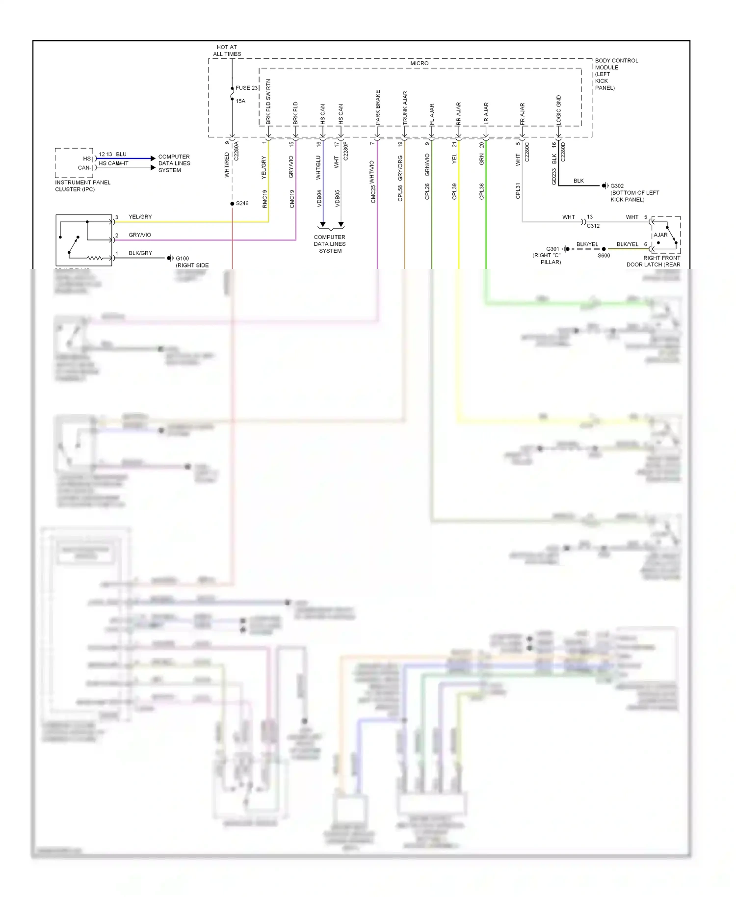 Lincoln MKS I facelift (2012-2016) multi- function wiring diagram  (1 of 1)
