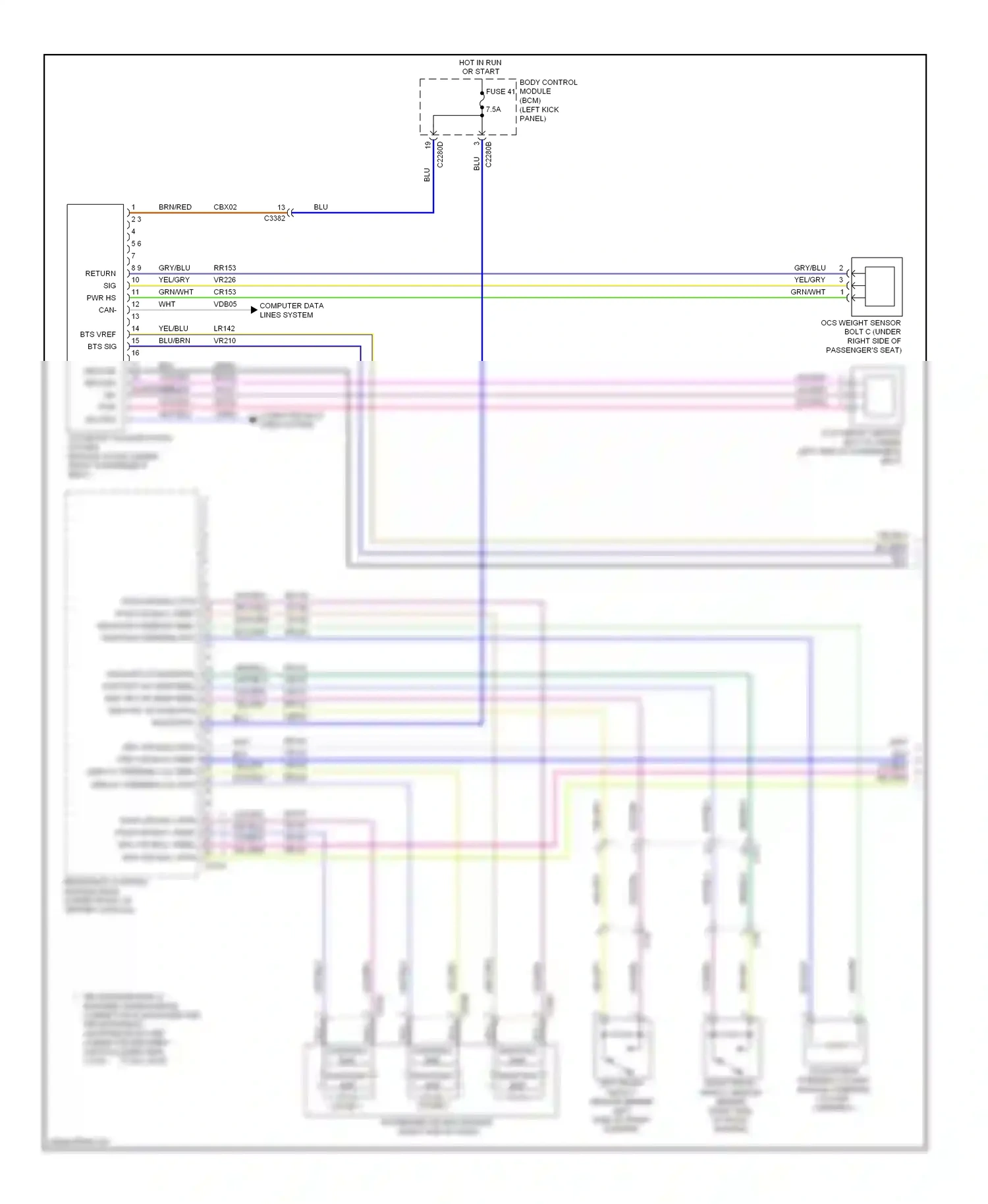 Lincoln MKS I facelift (2012-2016) occupant classification system module (ocsm) wiring diagram  (4 of 4)