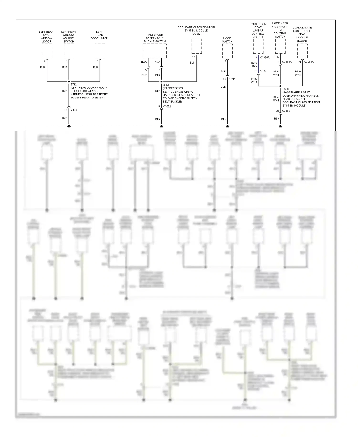 Lincoln MKS I facelift (2012-2016) occupant classification system module wiring diagram  (1 of 1)