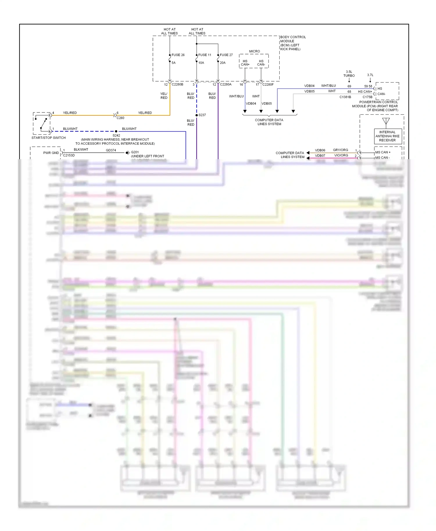Lincoln MKS I facelift (2012-2016) remote function actuator (rfa) module wiring diagram  (8 of 15)