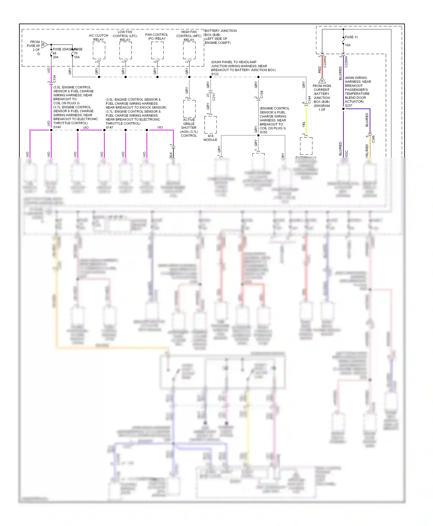 Lincoln MKS I facelift (2012-2016) start/ start/ stop 1 stop 1 remote micro function actuator (rfa) module wiring diagram  (1 of 1)