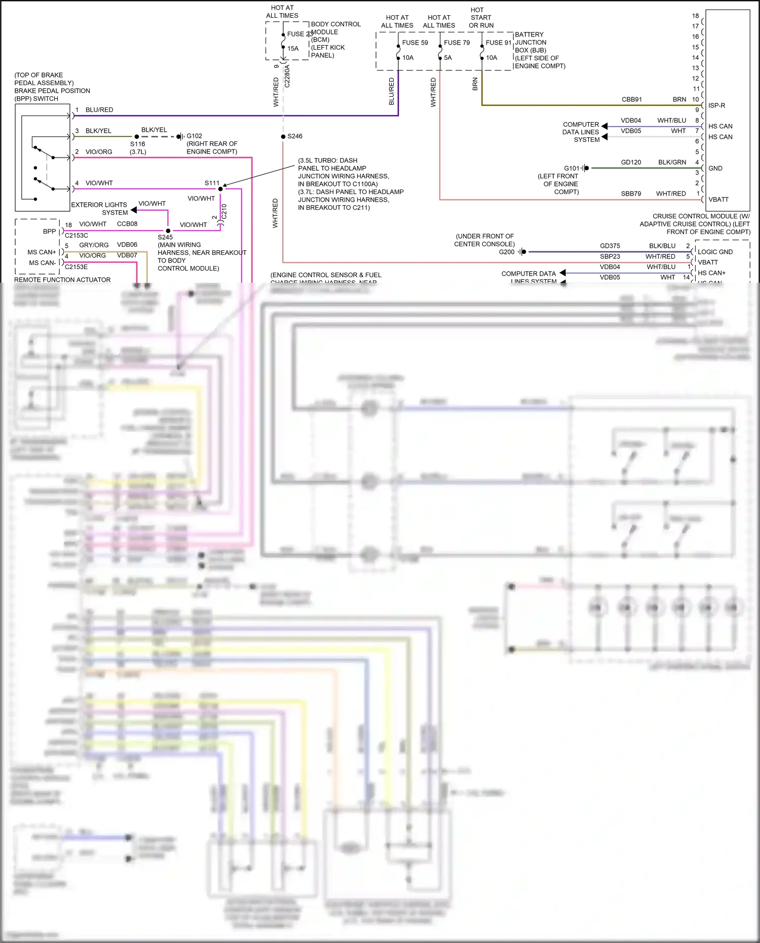 Lincoln MKS I facelift (2012-2016) engine controls system wiring diagram  (6 of 6)