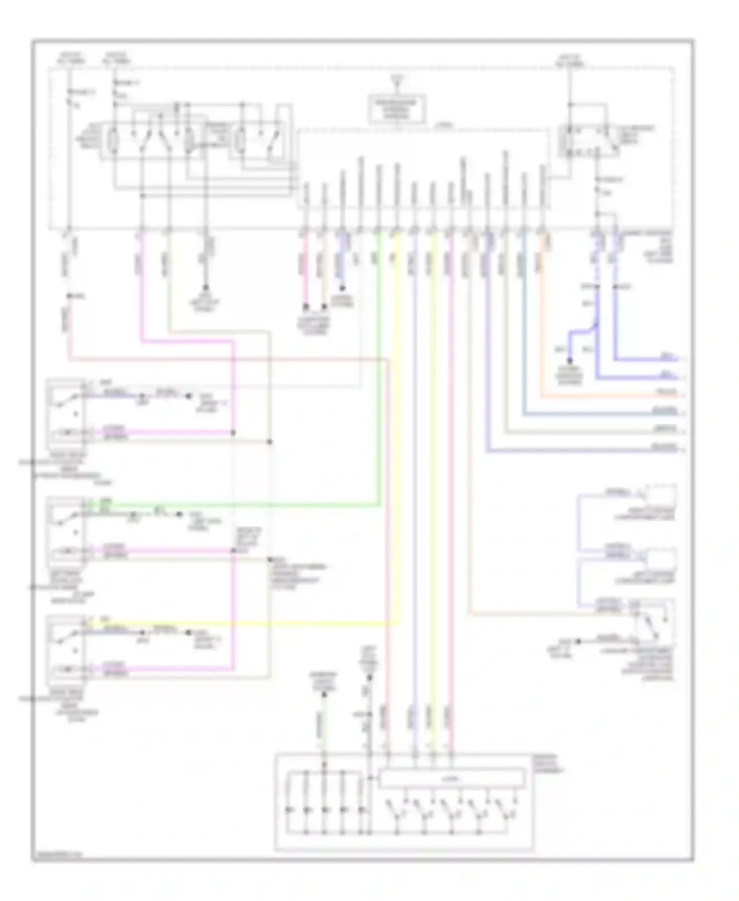 MKS Lincoln I (2008-2012): Power door locks circuit, without intelligent access (1 of 2)