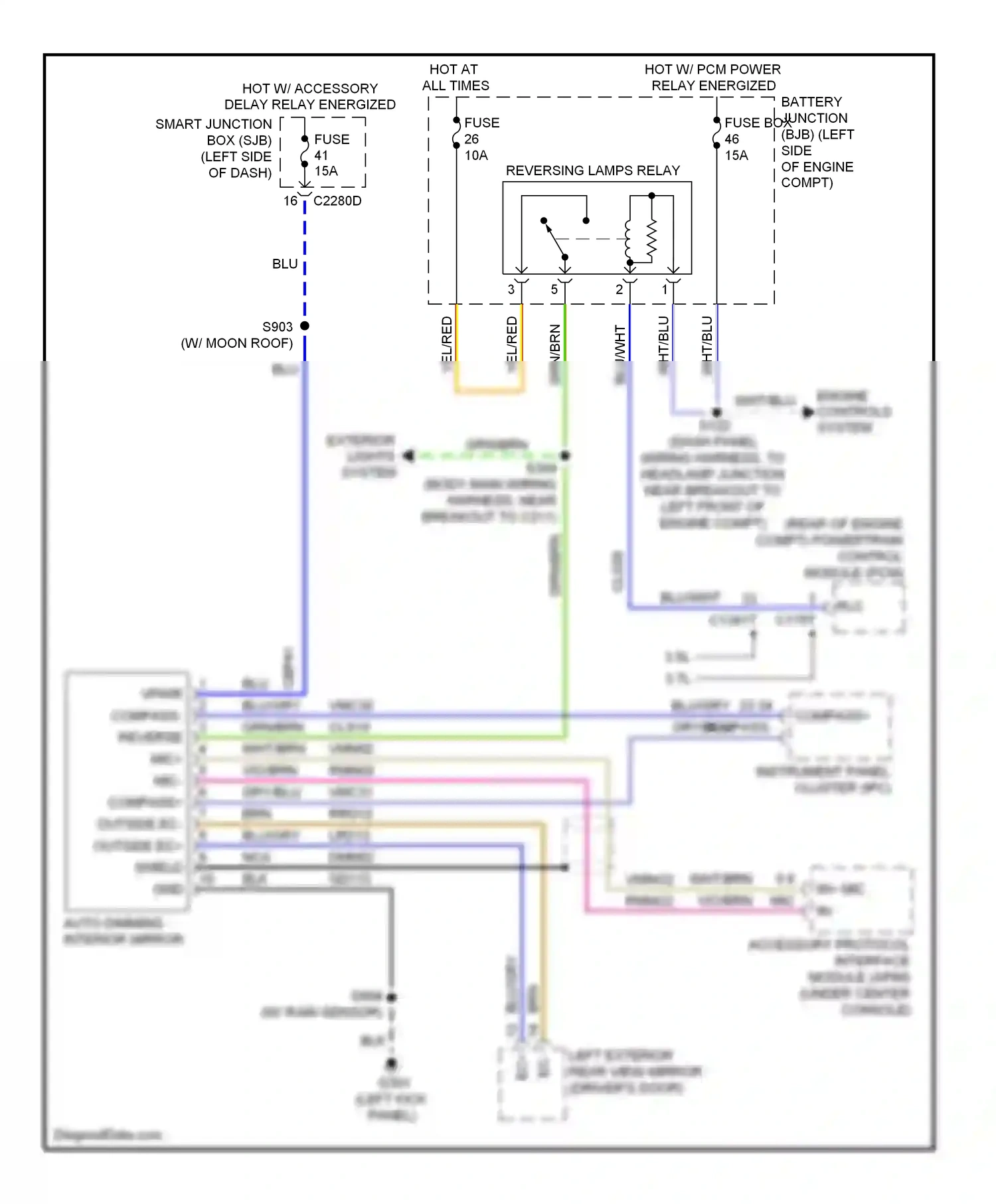 Lincoln MKS I (2008-2012) accessory protocol interface module (apim) (under center console) wiring diagram  (3 of 5)
