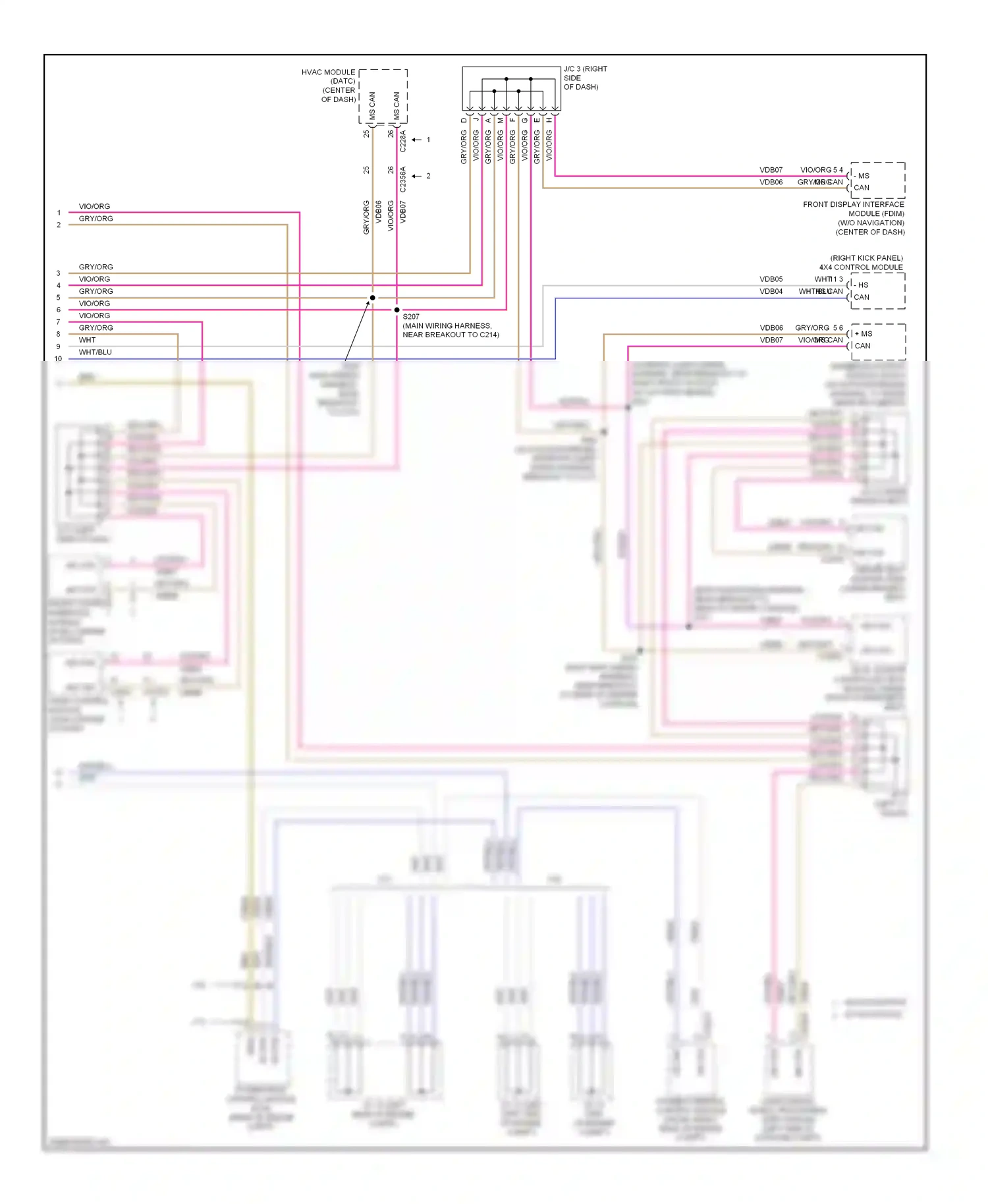 Lincoln MKS I (2008-2012) front display interface module (fdim) (w/o navigation) (center of dash) wiring diagram  (1 of 1)