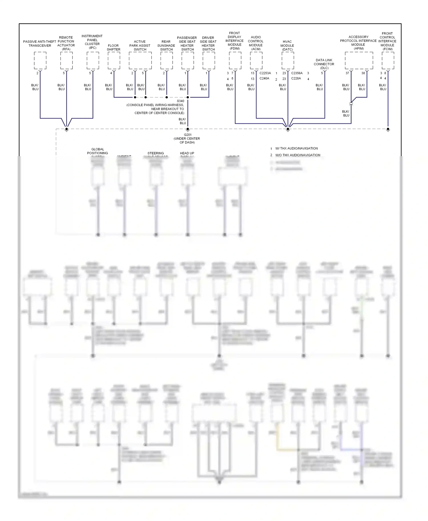 Lincoln MKS I (2008-2012) front display interface module (fdim) wiring diagram  (1 of 2)