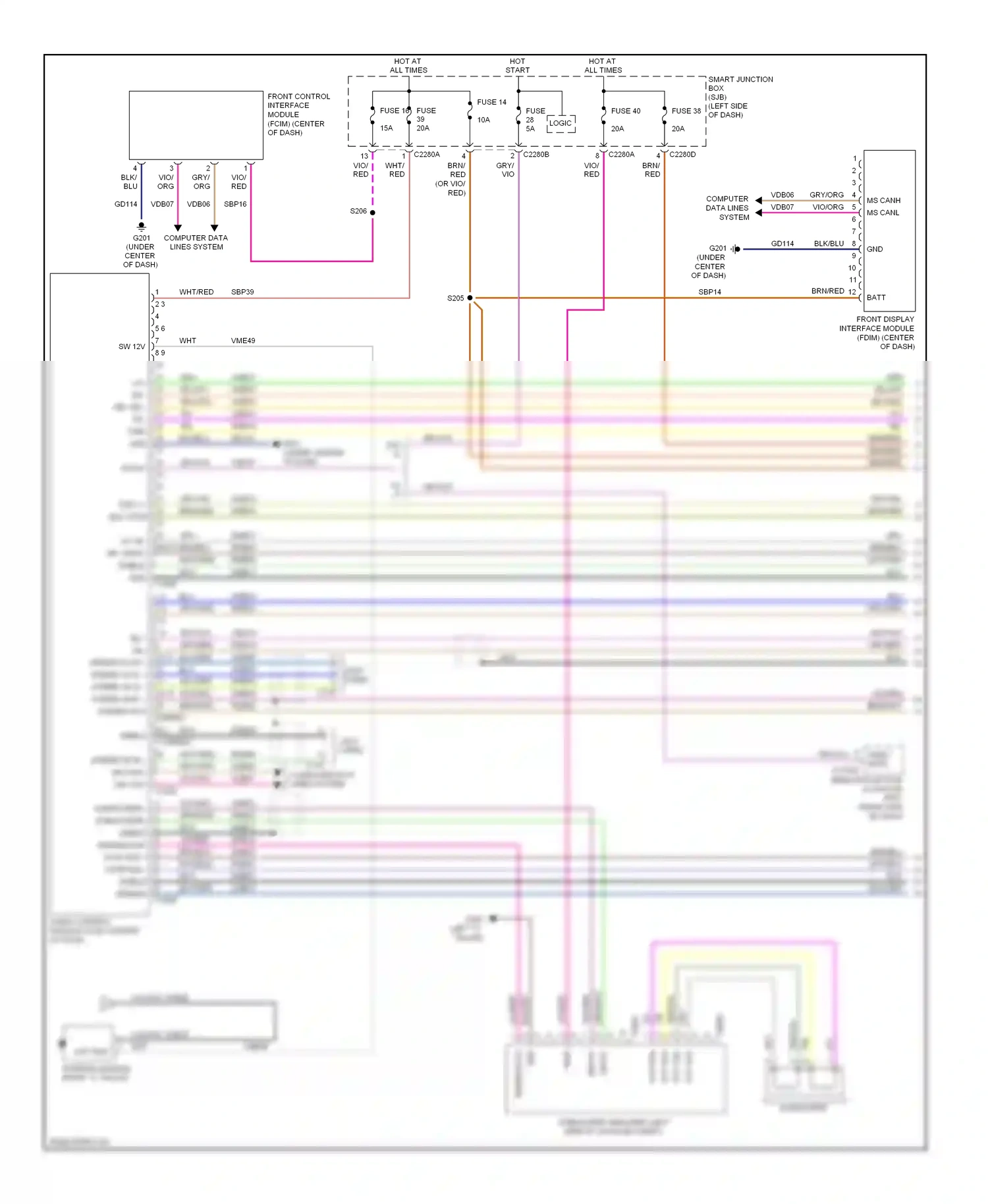 Lincoln MKS I (2008-2012) input wiring diagram  (1 of 1)