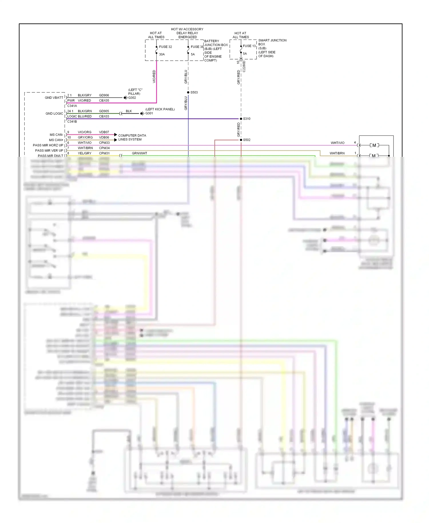 Lincoln MKS I (2008-2012) memory set switch wiring diagram  (3 of 5)