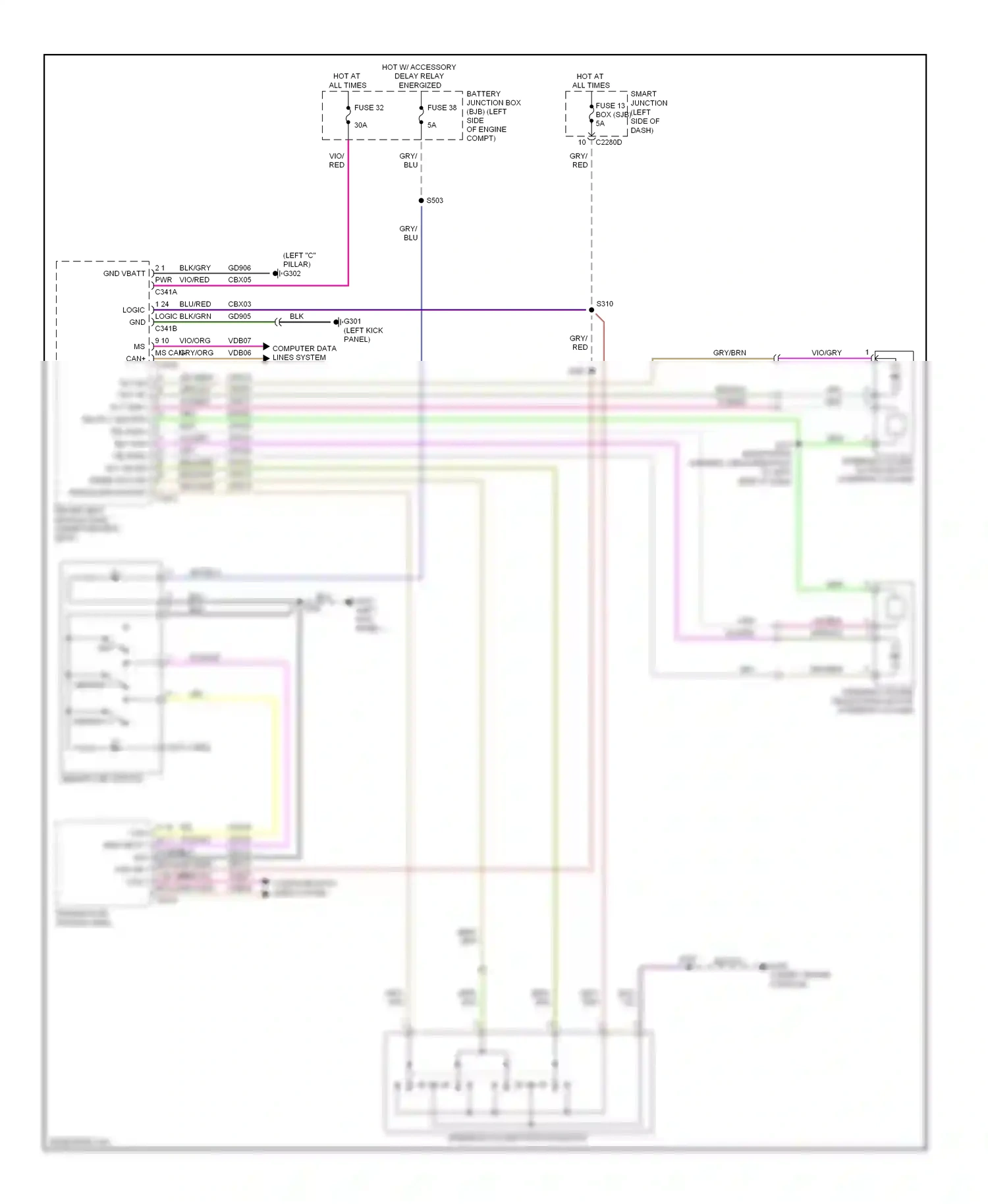 Lincoln MKS I (2008-2012) memory set switch wiring diagram  (5 of 5)