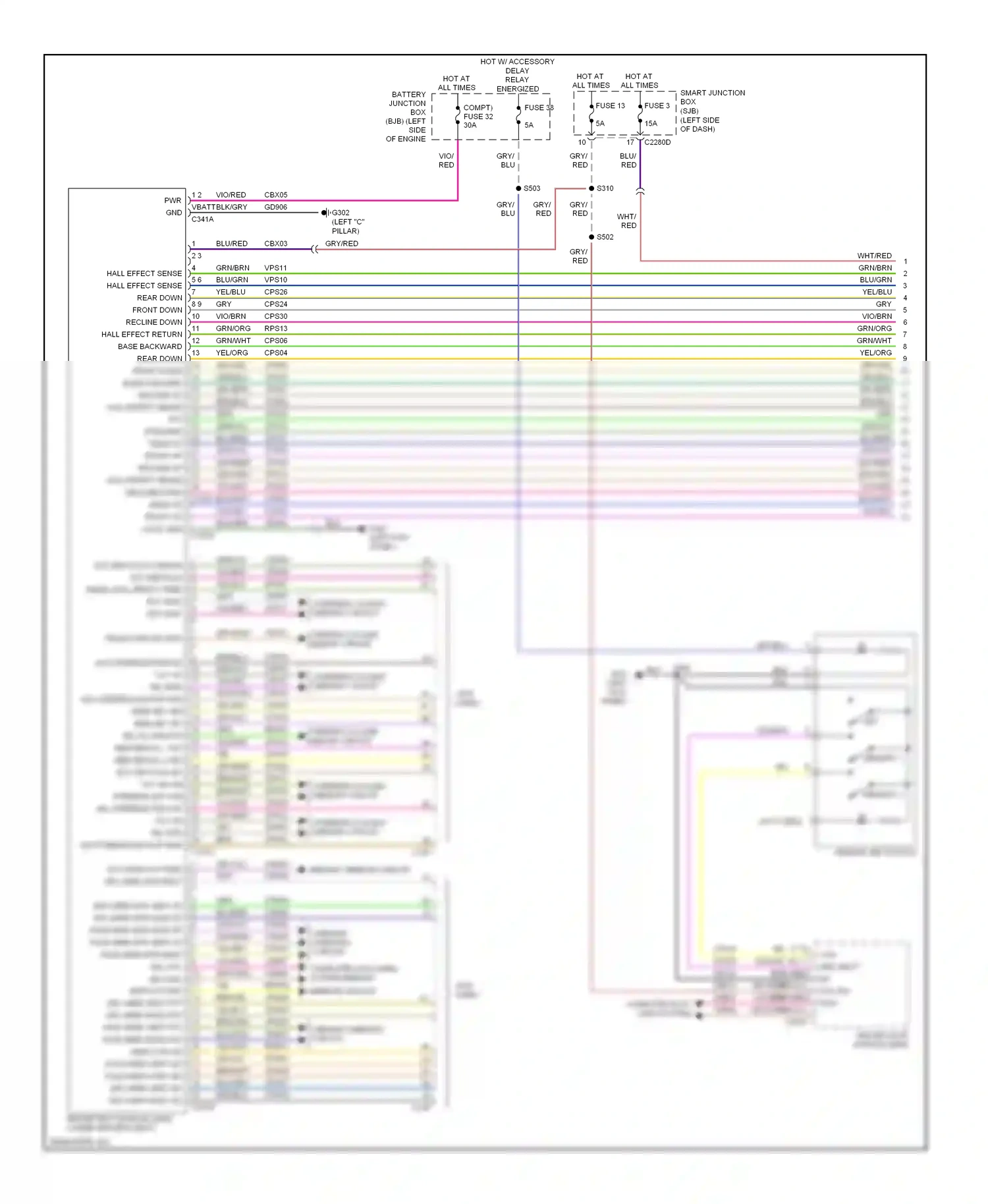 Lincoln MKS I (2008-2012) memory set switch wiring diagram  (1 of 5)