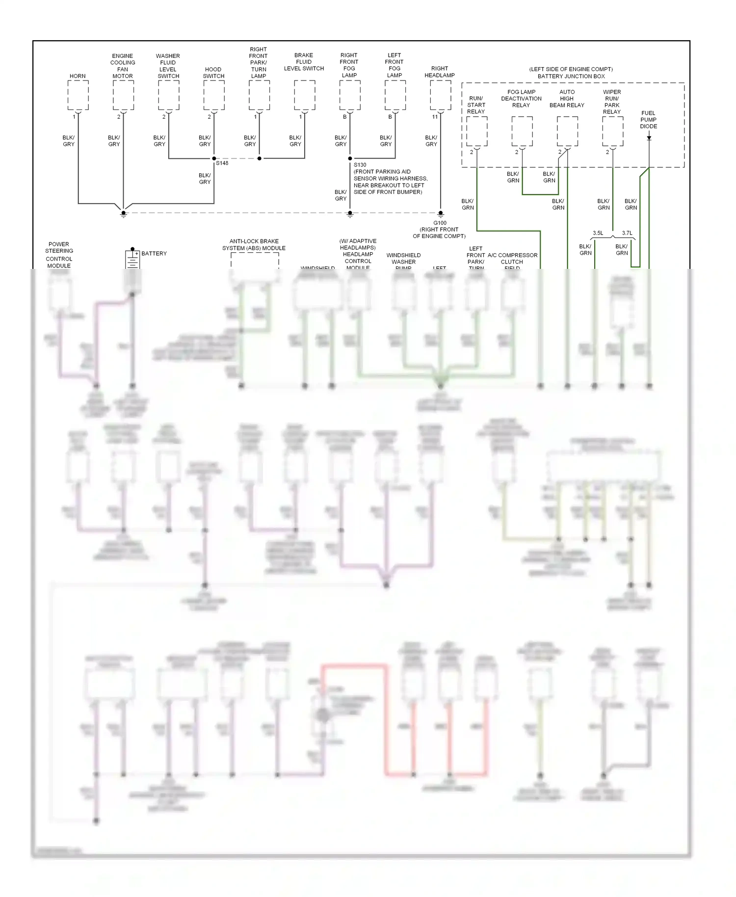 Lincoln MKS I (2008-2012) multi-function headlamp switch switch wiring diagram  (1 of 1)