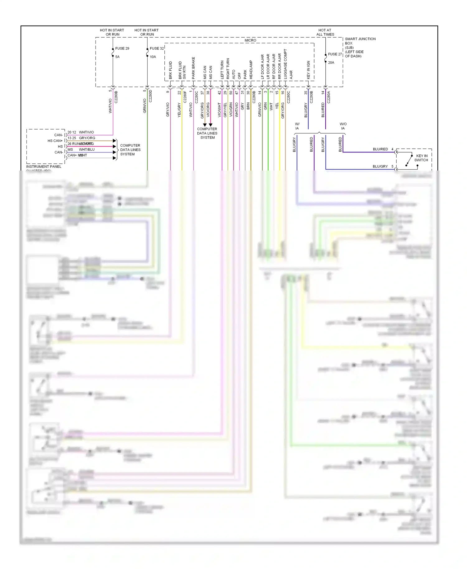 Lincoln MKS I (2008-2012) multi- function switch wiring diagram  (4 of 4)
