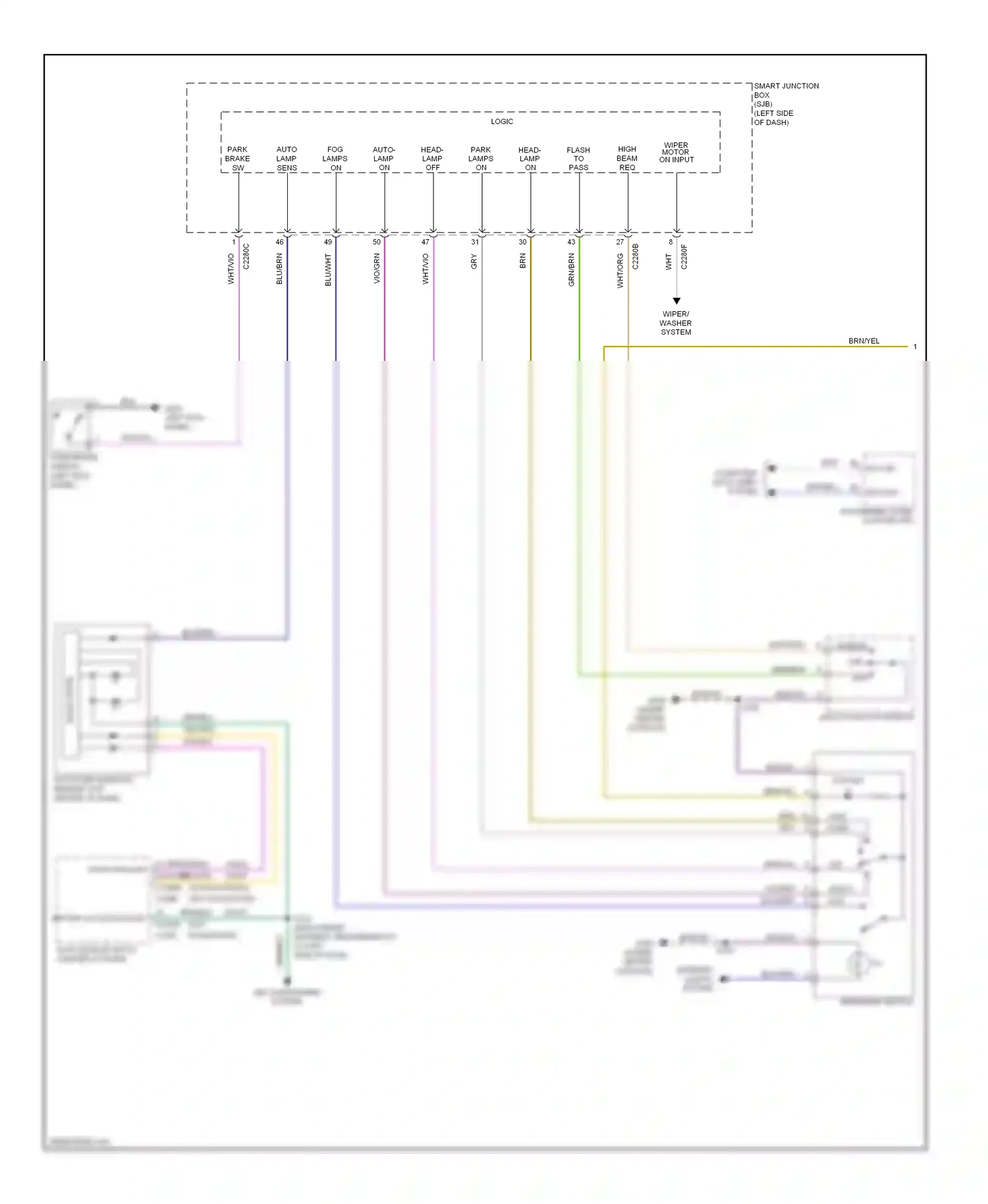 Lincoln MKS I (2008-2012) multi- function switch wiring diagram  (2 of 4)