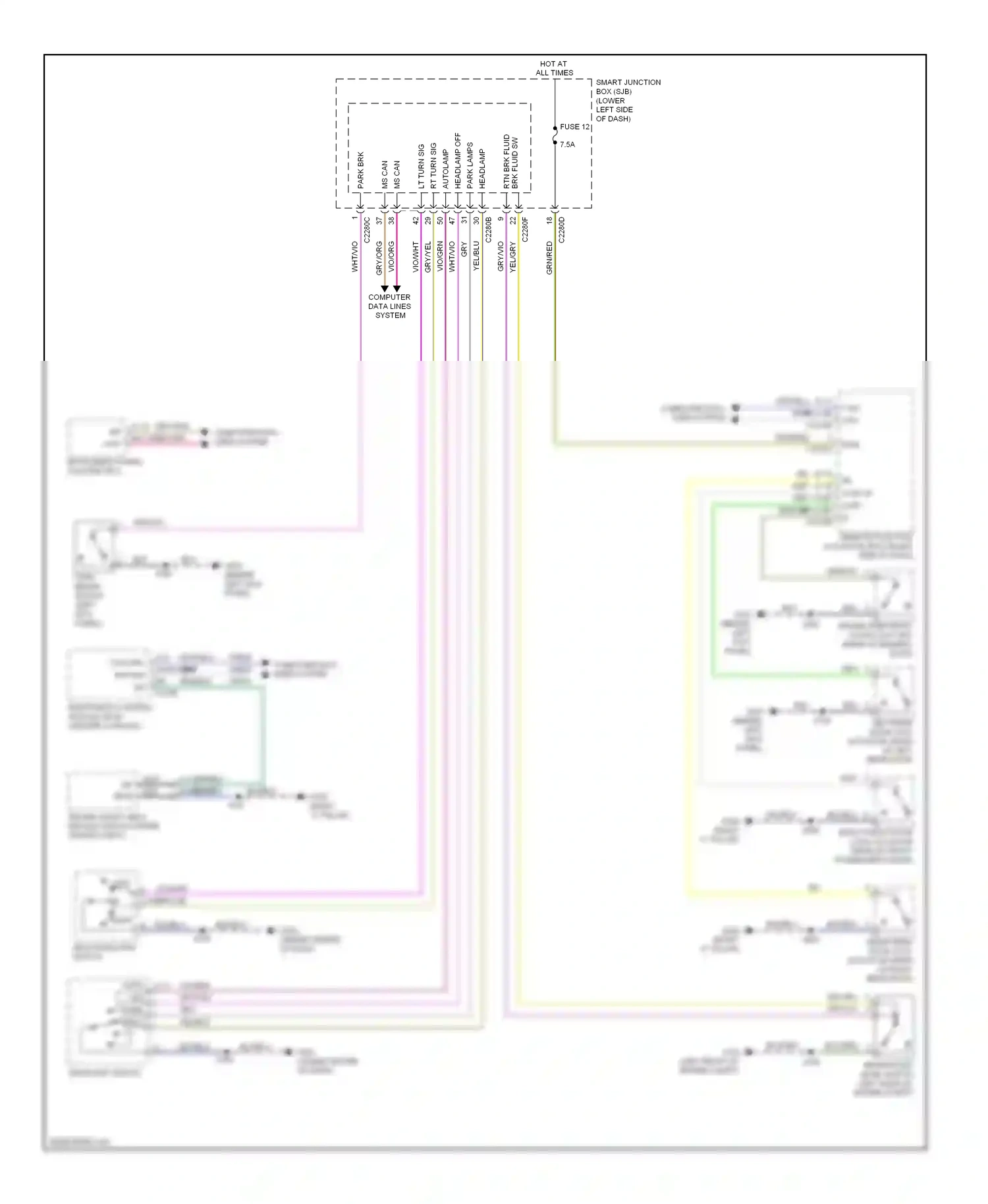 Lincoln MKT I (2009-2012) multi- function switch wiring diagram  (4 of 4)