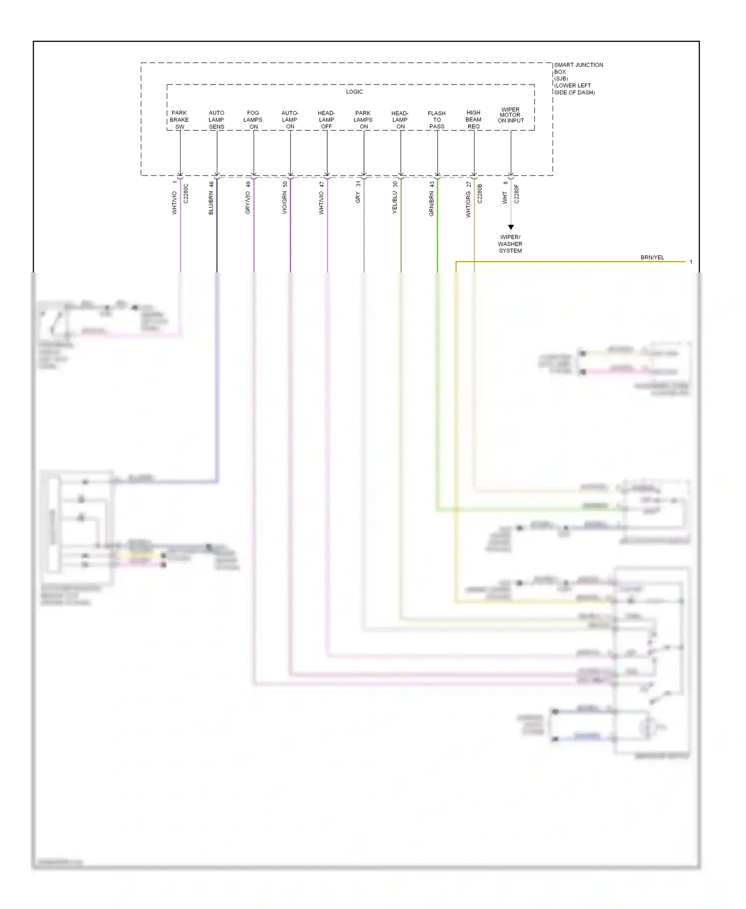 Lincoln MKT I (2009-2012) multi- function switch wiring diagram  (2 of 4)