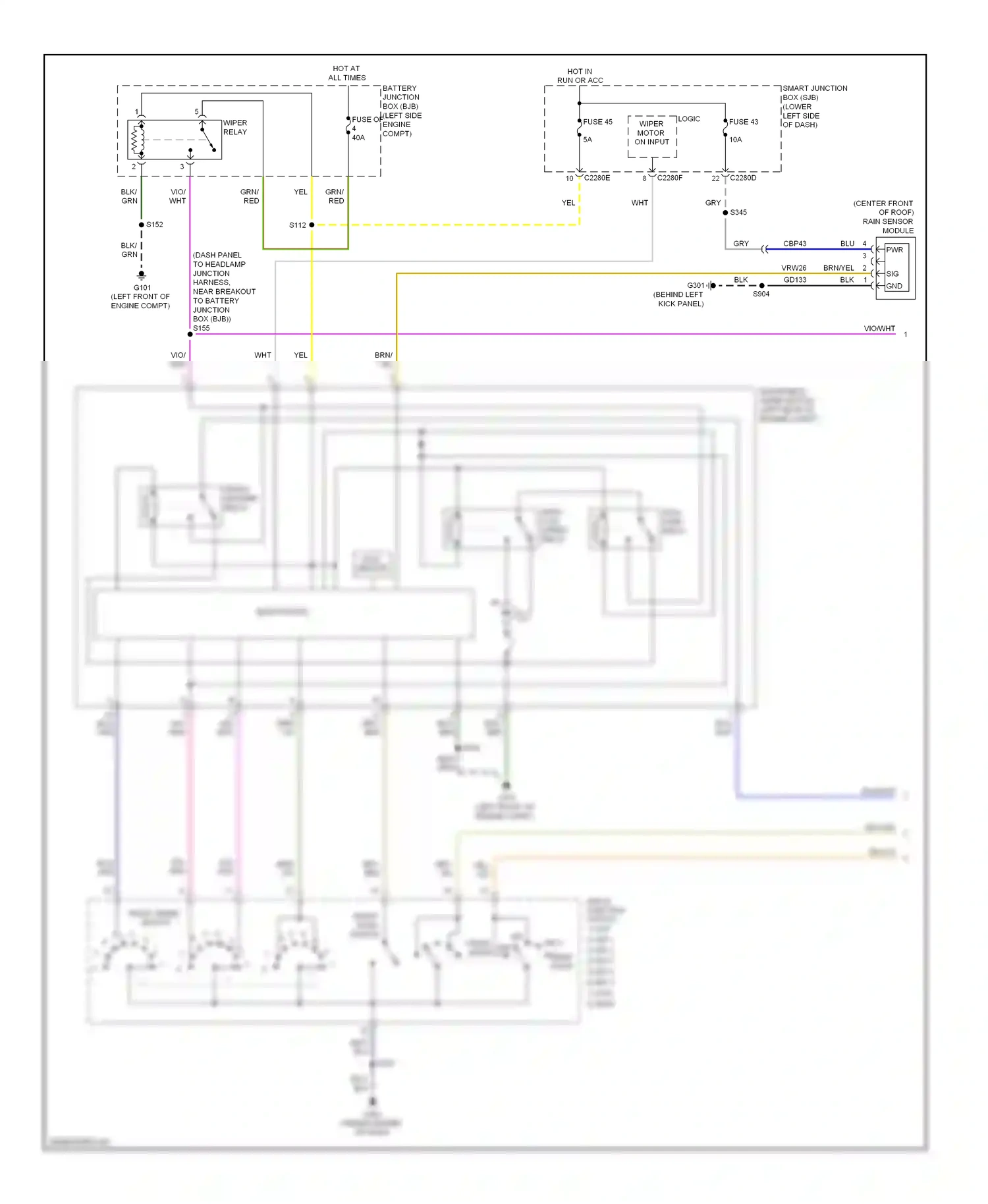 Lincoln MKT I (2009-2012) rain sensor module wiring diagram  (1 of 1)
