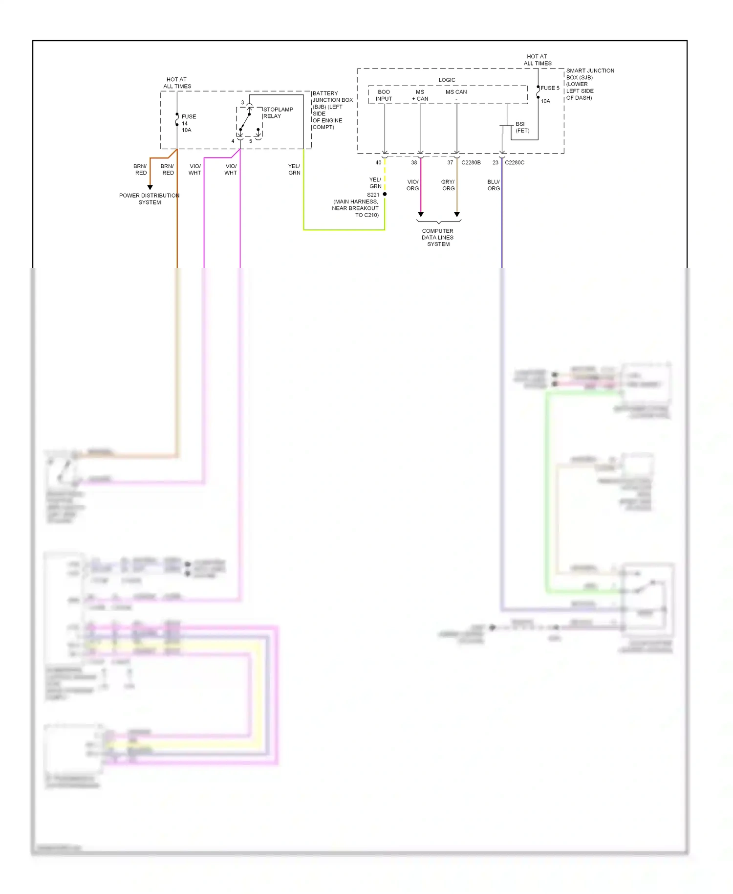 Lincoln MKT I (2009-2012) remote function actuator (rfa) (right side wiring diagram  (3 of 3)