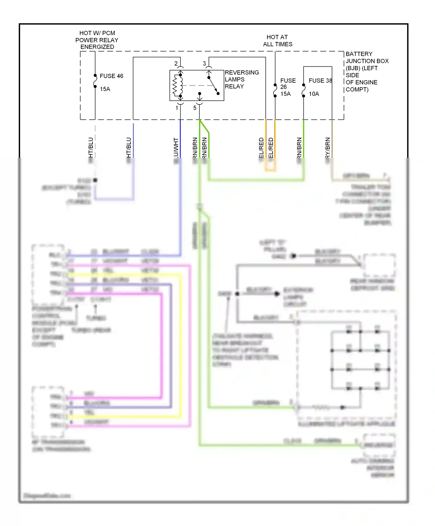 Lincoln MKT I (2009-2012) reverse wiring diagram  (1 of 1)