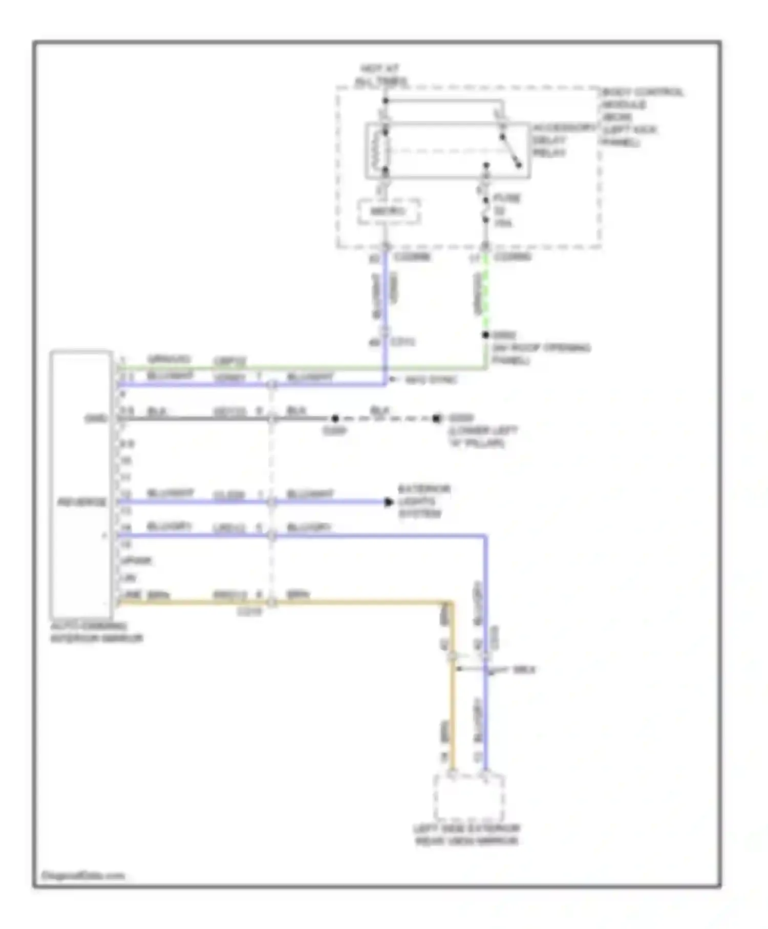 Wiring diagram accessory delay relay for Lincoln MKX I facelift (2010-2015) (1 of 8)