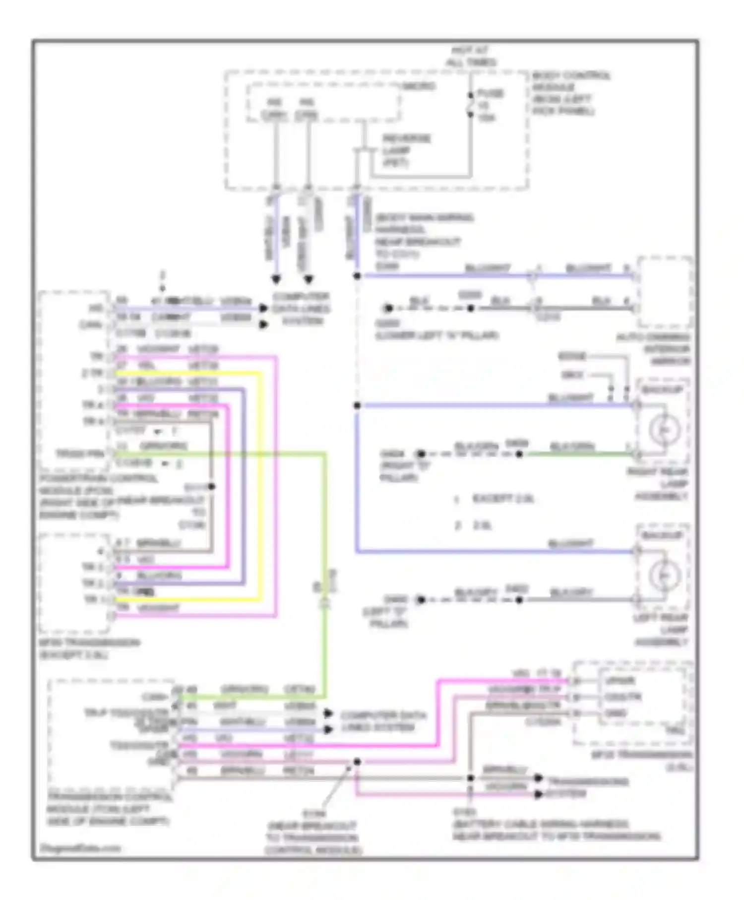 Wiring diagram except 2.0l for Lincoln MKX I facelift (2010-2015) (1 of 11)