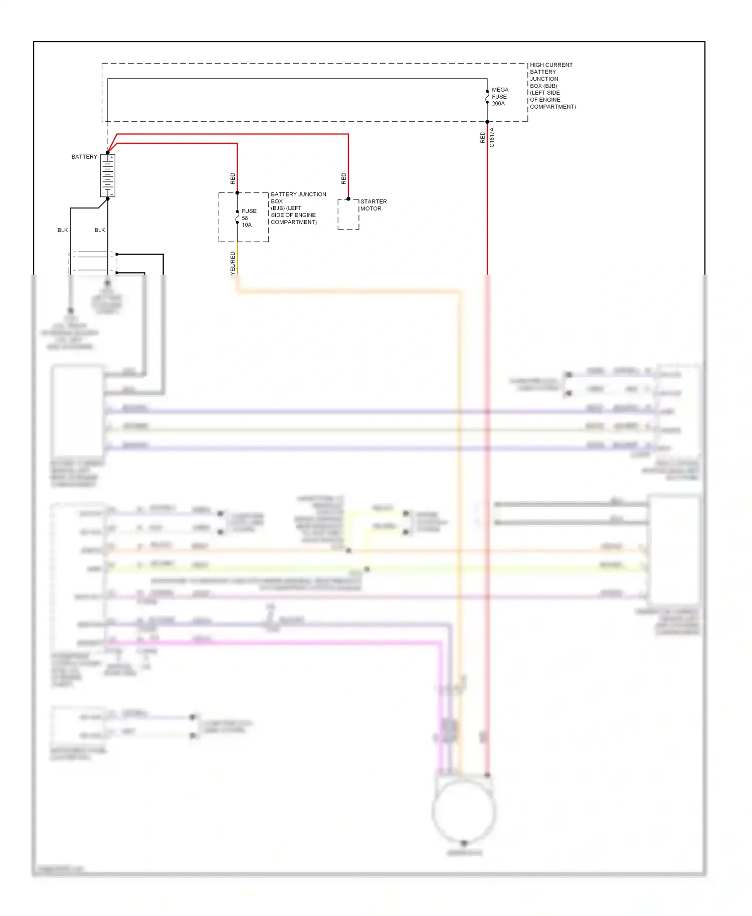 Lincoln MKX I facelift (2010-2015) powertrain control except module (pcm) 2.0l (right side of engine compt) wiring diagram  (1 of 1)
