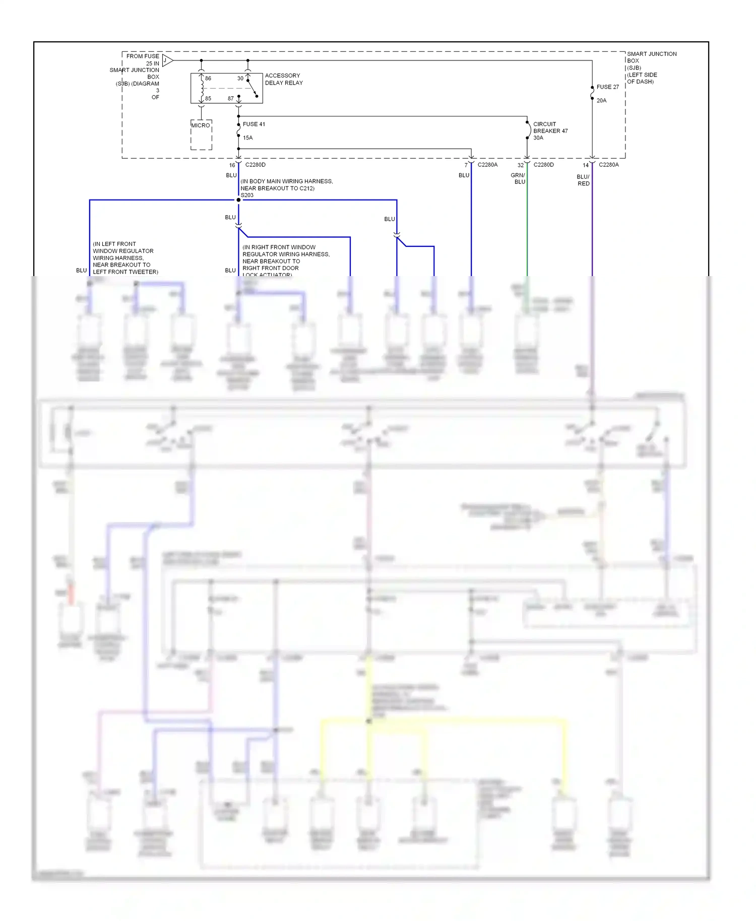 Lincoln MKX I (2006-2010) powertrain audio control control module module (pcm) (acm) wiring diagram  (1 of 1)