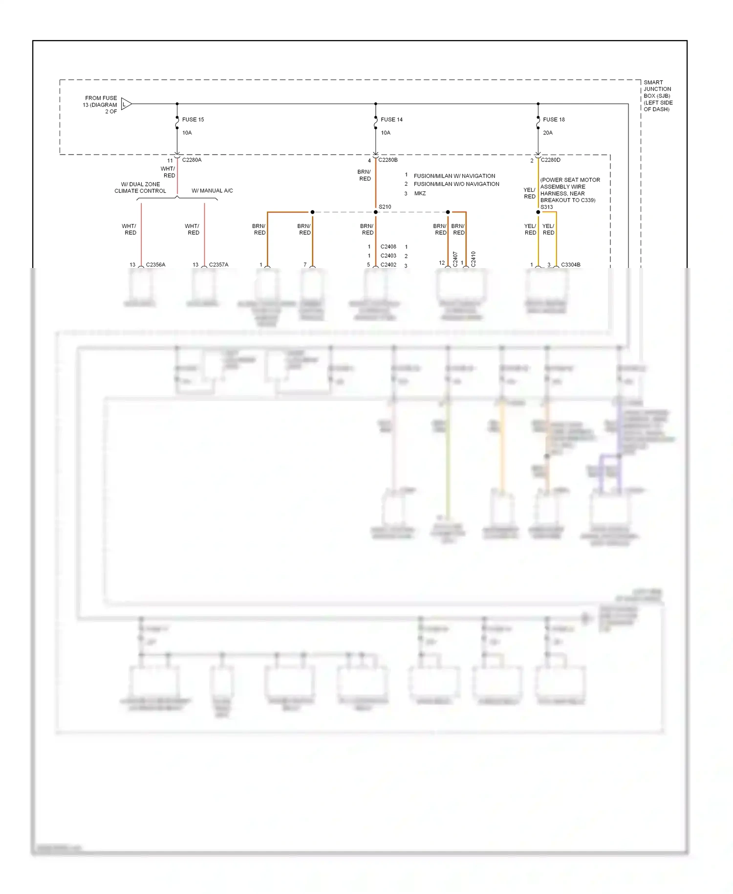 Lincoln MKZ I facelift (2009-2012) front display interface module (fdim) wiring diagram  (2 of 2)