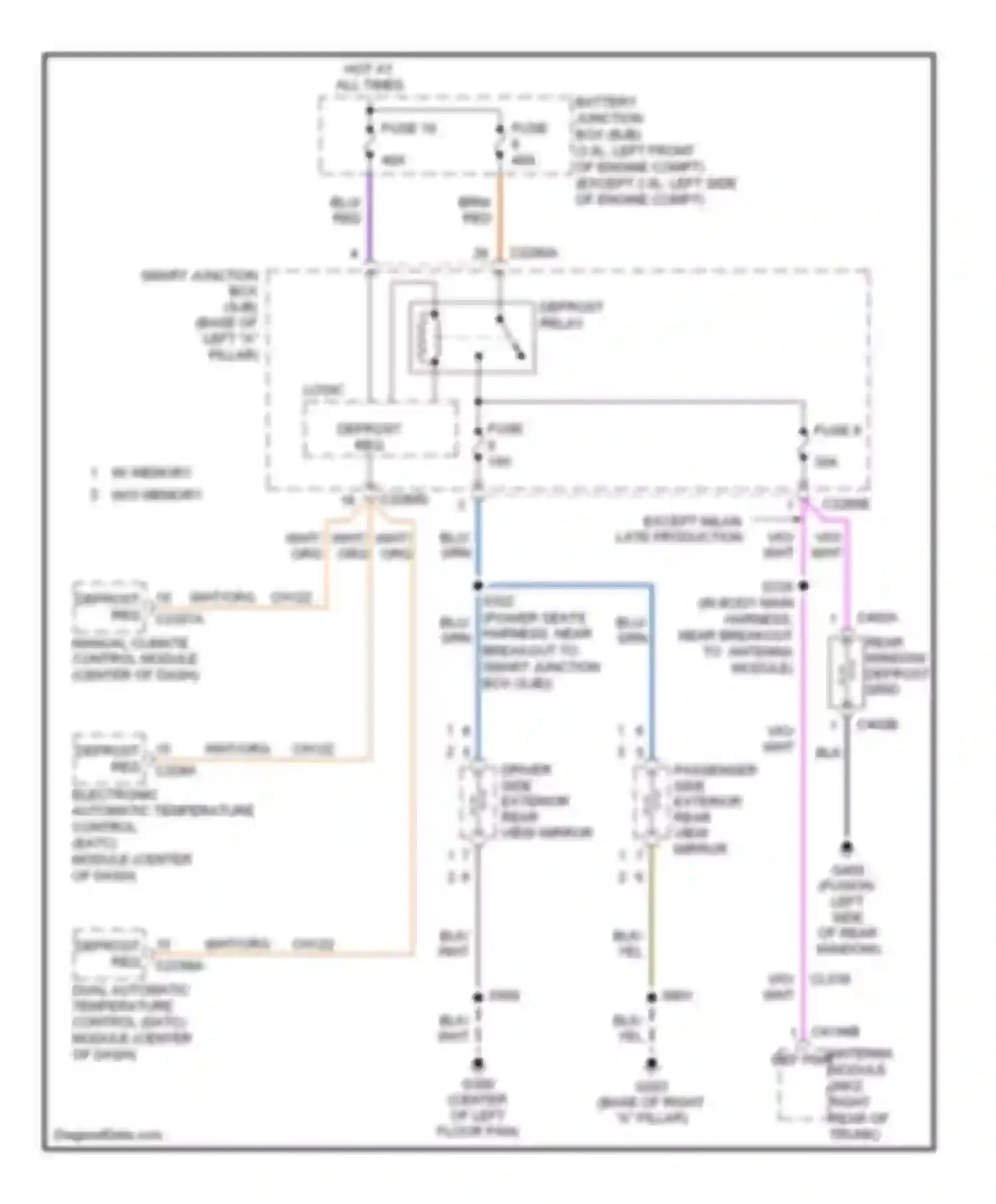 MKZ Lincoln I (2006-2009): Defoggers circuit