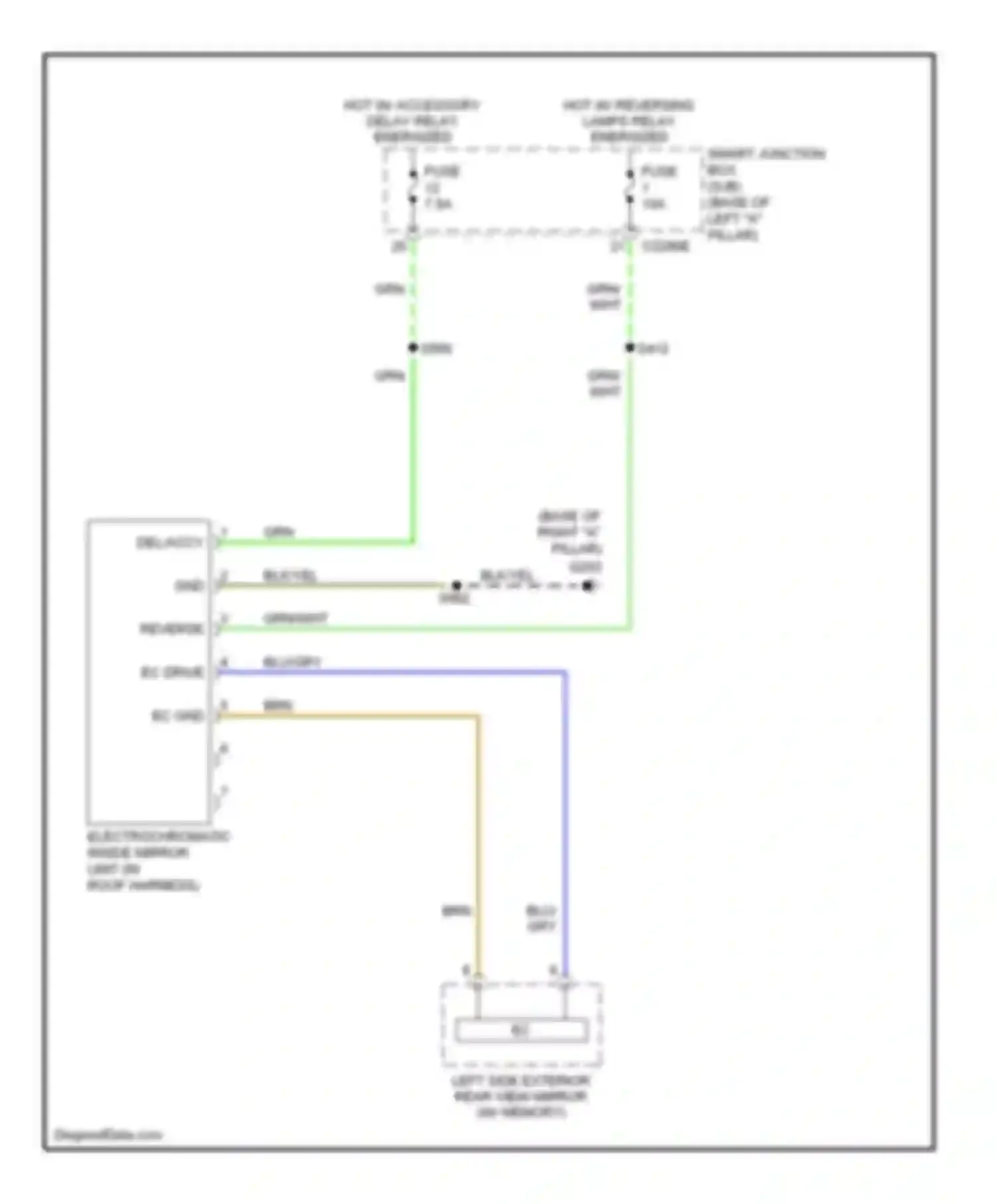 MKZ Lincoln I (2006-2009): Electronic day/night mirror circuit
