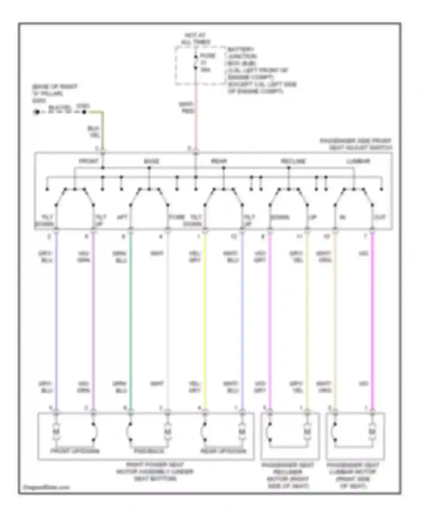 MKZ Lincoln I (2006-2009): Power seat circuit, 8-way passenger seat