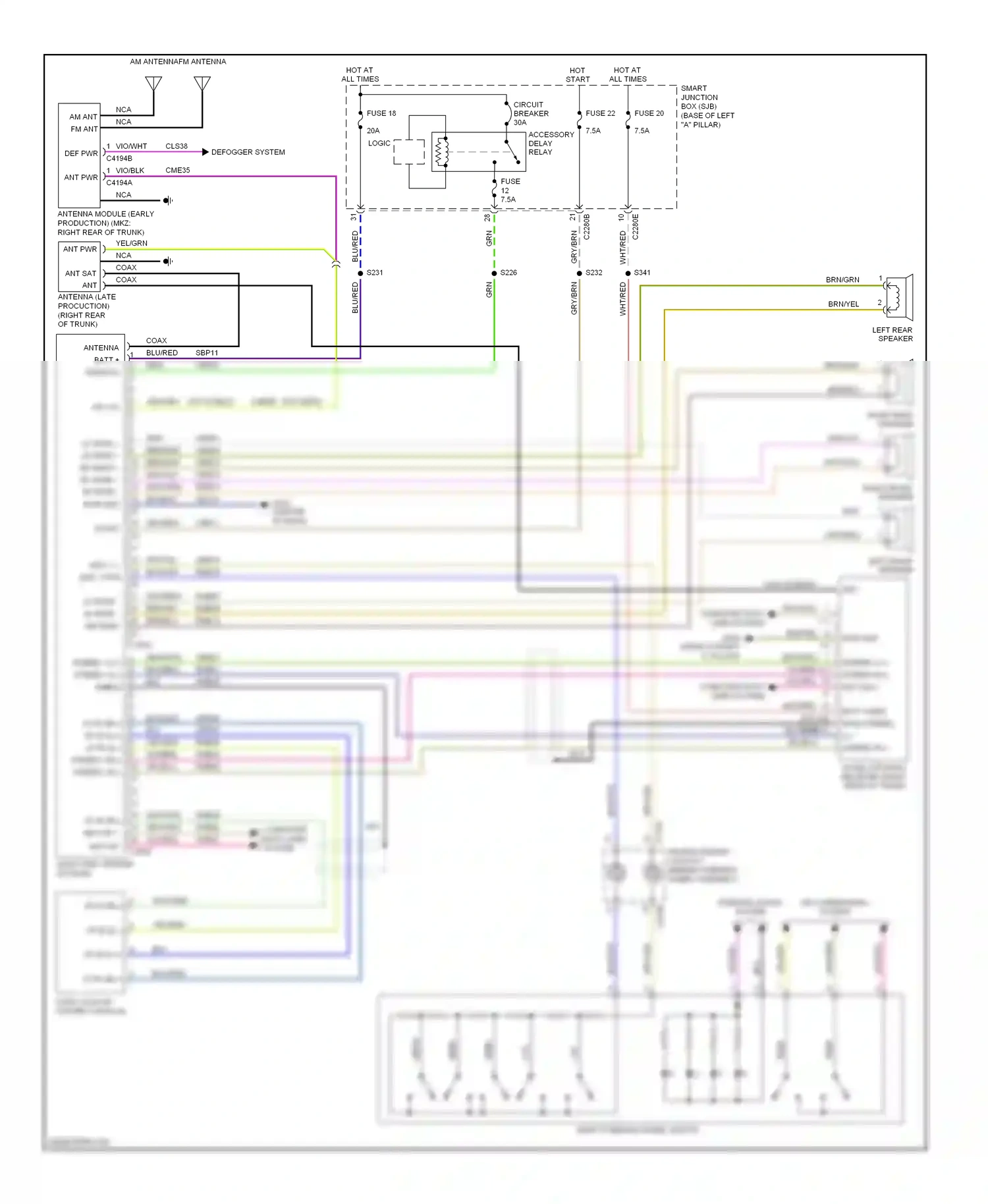 Lincoln MKZ I (2006-2009) smart junction wiring diagram  (3 of 7)