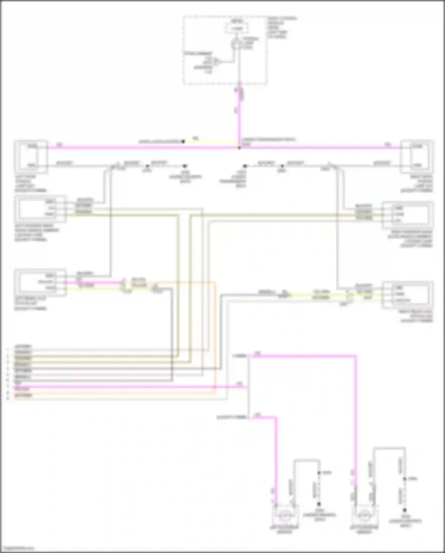Wiring diagram left rear lock status led for Lincoln MKZ II facelift (2016-2020) (1 of 2)