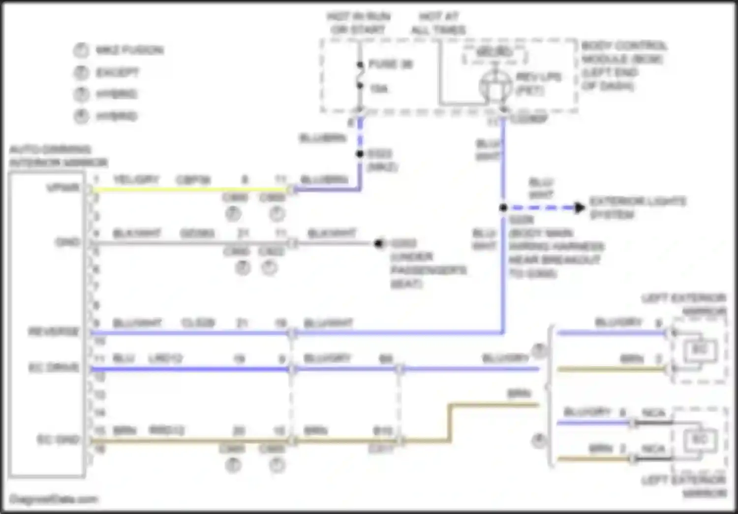 Wiring diagram mkz fusion except hybrid for Lincoln MKZ II facelift (2016-2020) (1 of 1)