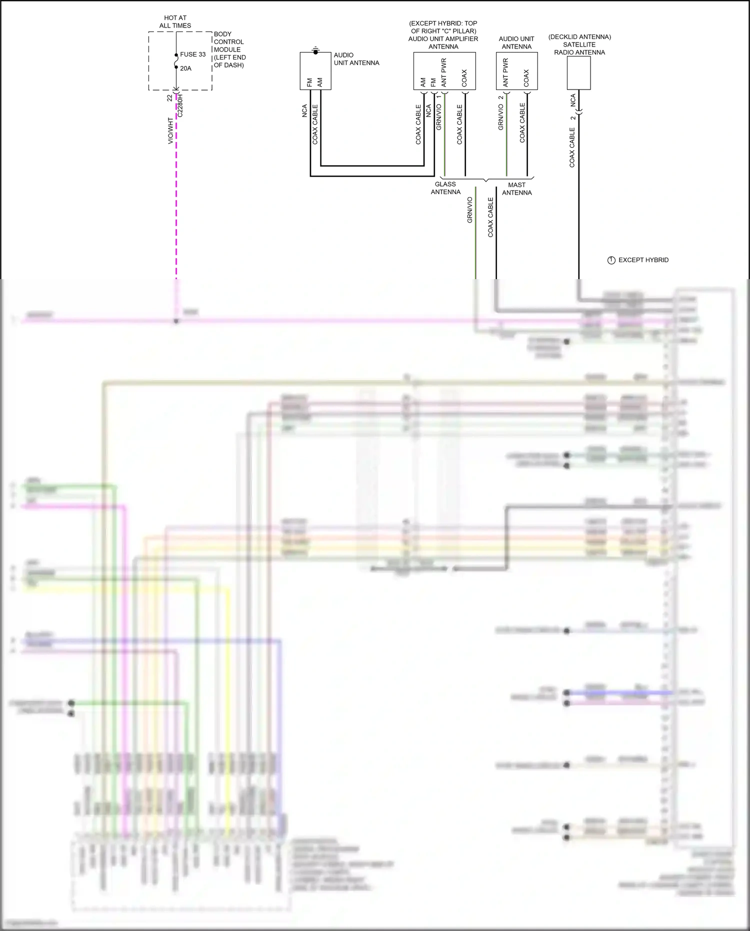 Lincoln MKZ II (2012-2016) coax cable wiring diagram  (4 of 7)