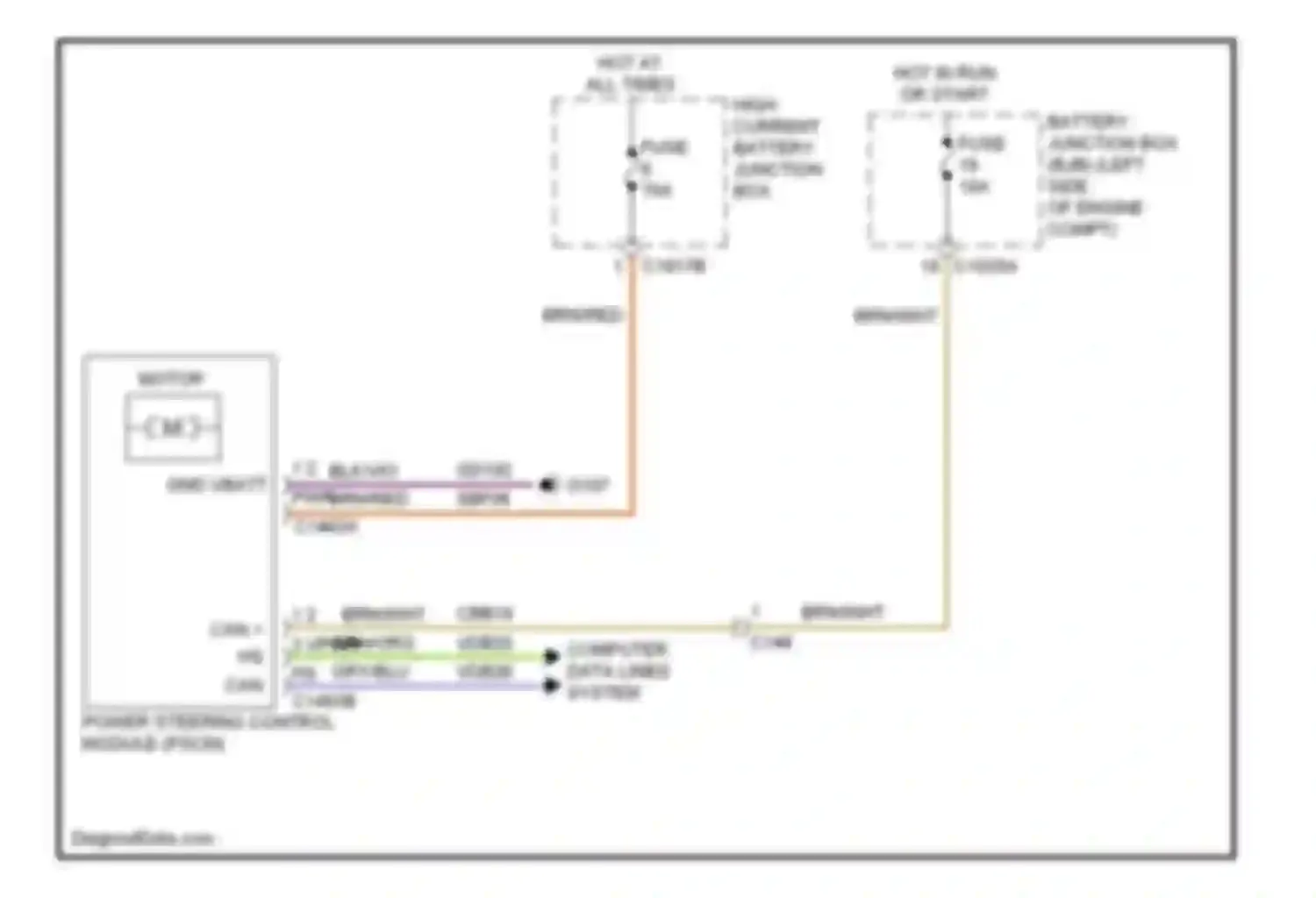 Wiring diagram high current battery junction box for Lincoln MKZ II (2012-2016) (2 of 2)
