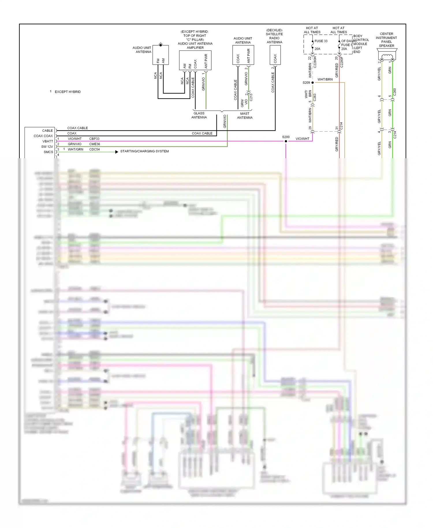 Lincoln MKZ II (2012-2016) input wiring diagram  (1 of 3)