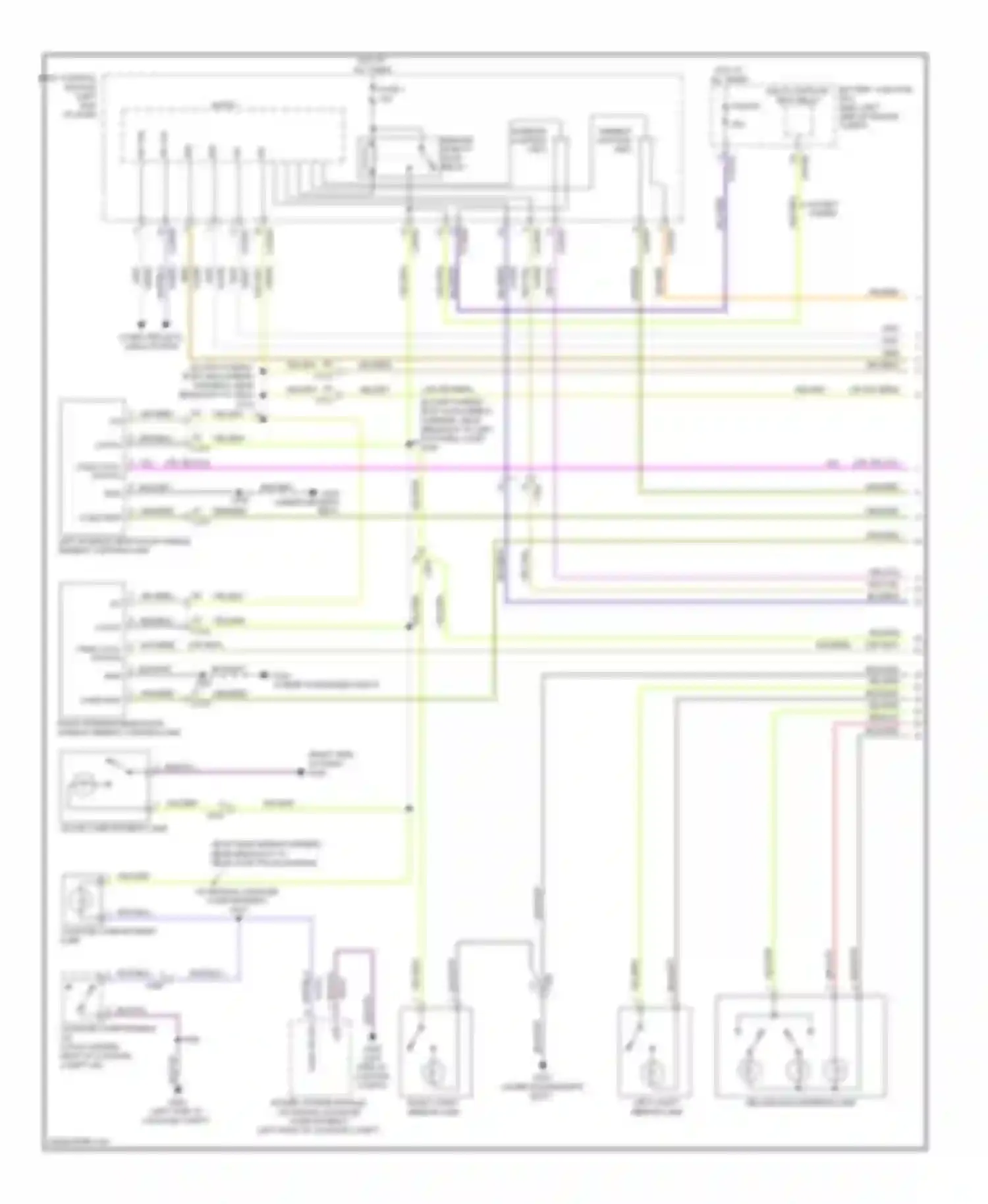 Wiring diagram left vanity mirror lamp for Lincoln MKZ II (2012-2016) (1 of 1)