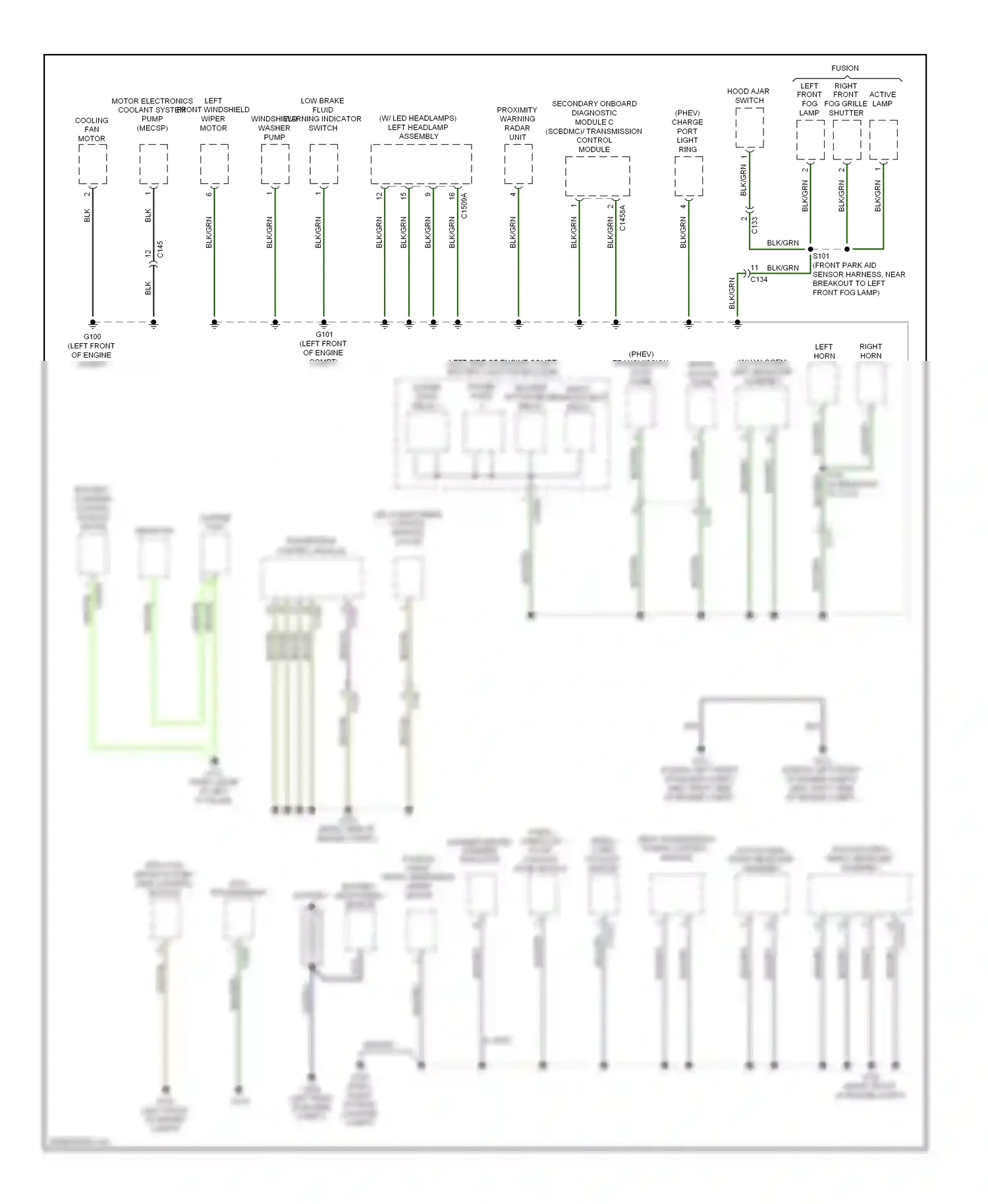 Lincoln MKZ II (2012-2016) windshield washer pump wiring diagram  (1 of 1)